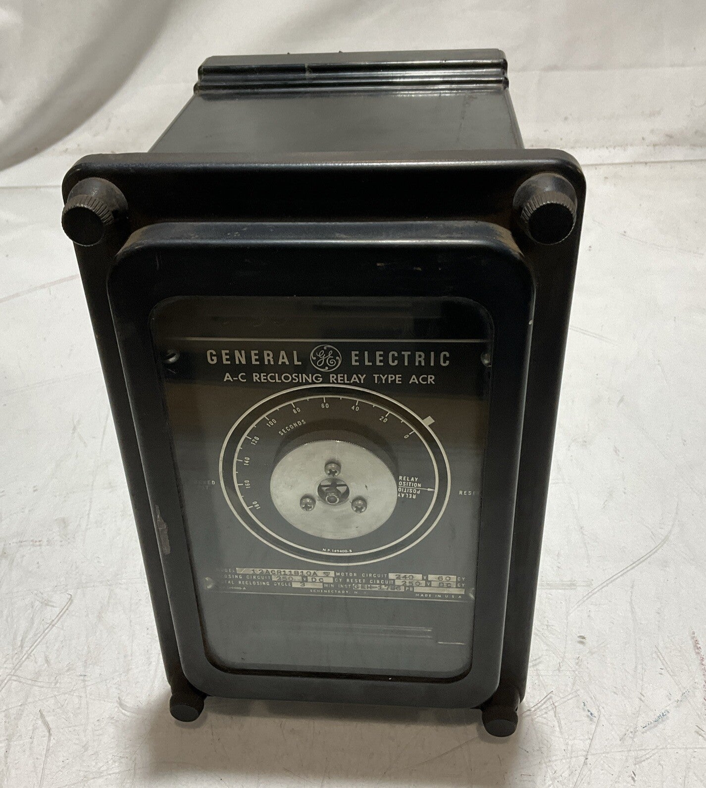 GENERAL ELECTRIC 12ACR11B10A A-C RECLOSING RELAY TYPE ACR 222-U3S