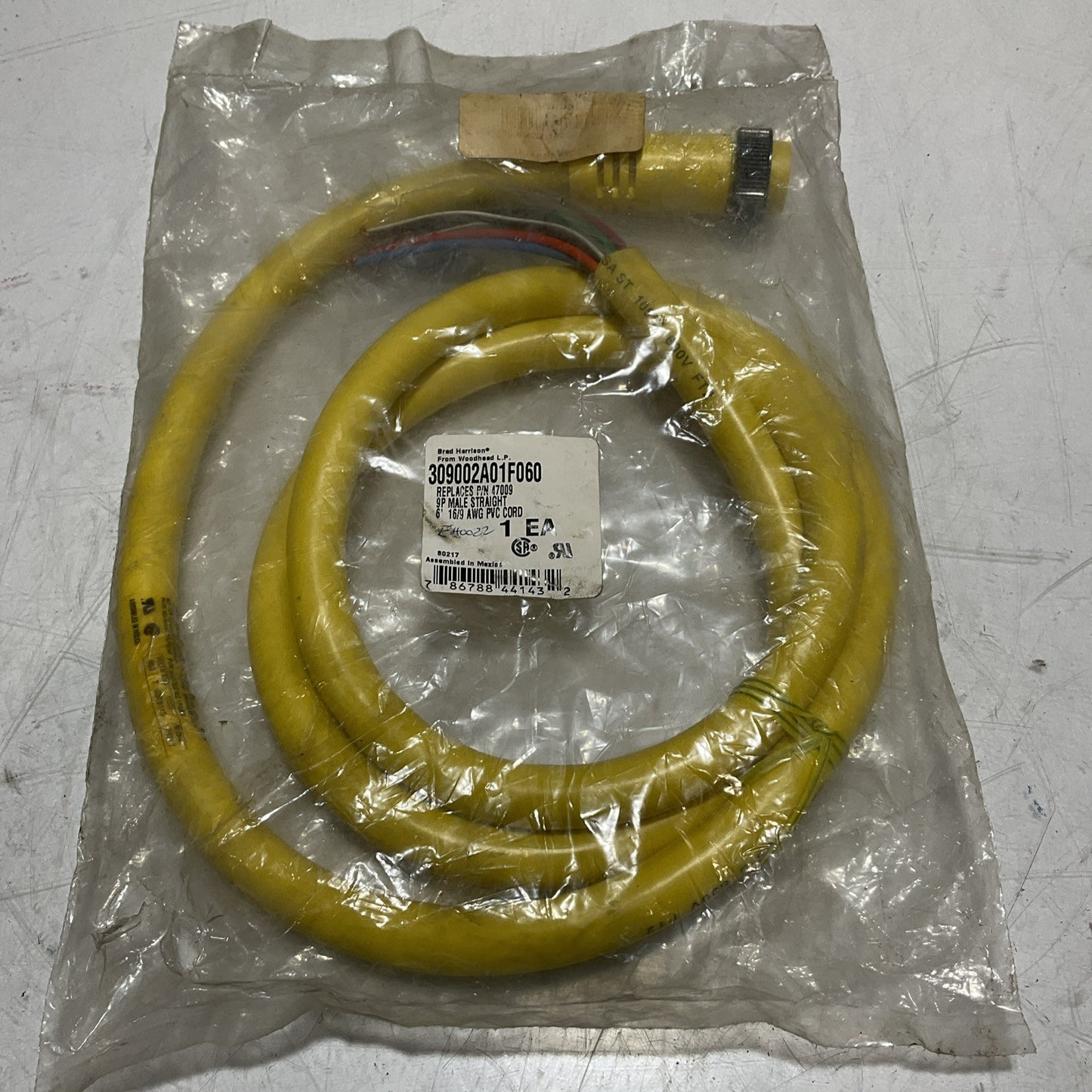 HARRISON 309002A01F060- 47009 E42014 600V 105°C CABLE ASSEMBLY U3S