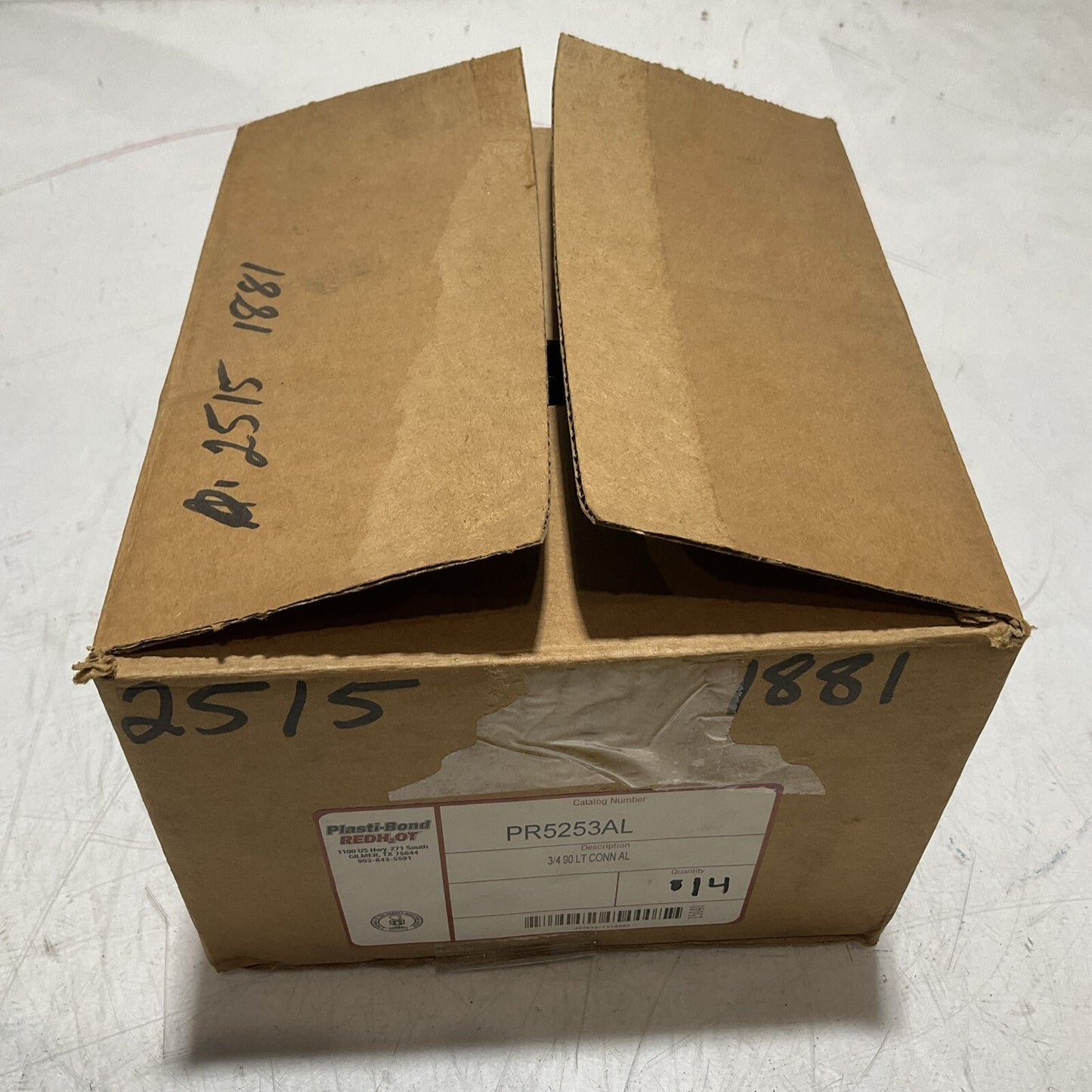PLASTY-BOND REDH20T PR5253AL 3/4 90 LT CONN AL TUBE FITTING CONNECTOR QTY 14 U3S