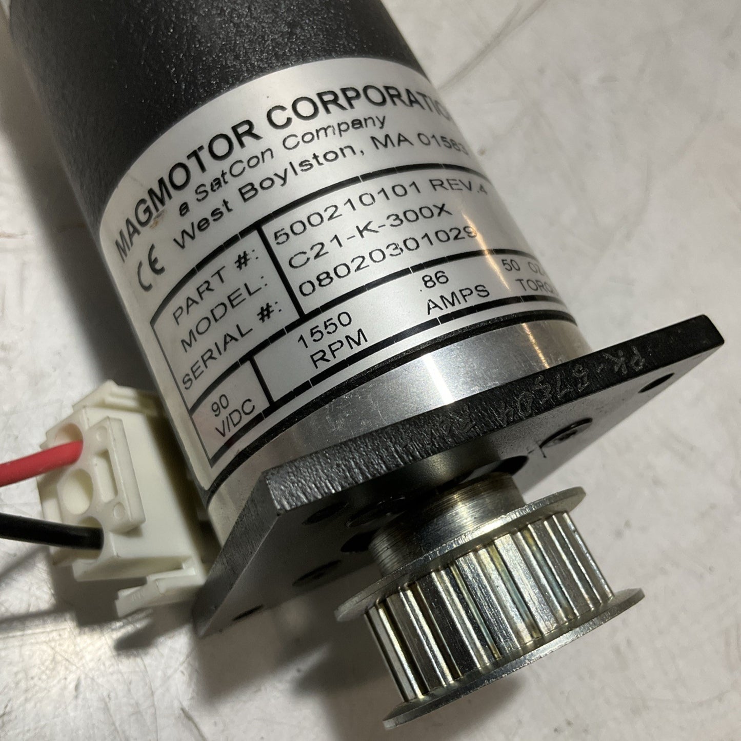 MAGMOTOR  CORPORATION  500210101- C21-K300X SERVO MOTOR  90V/DC U3S