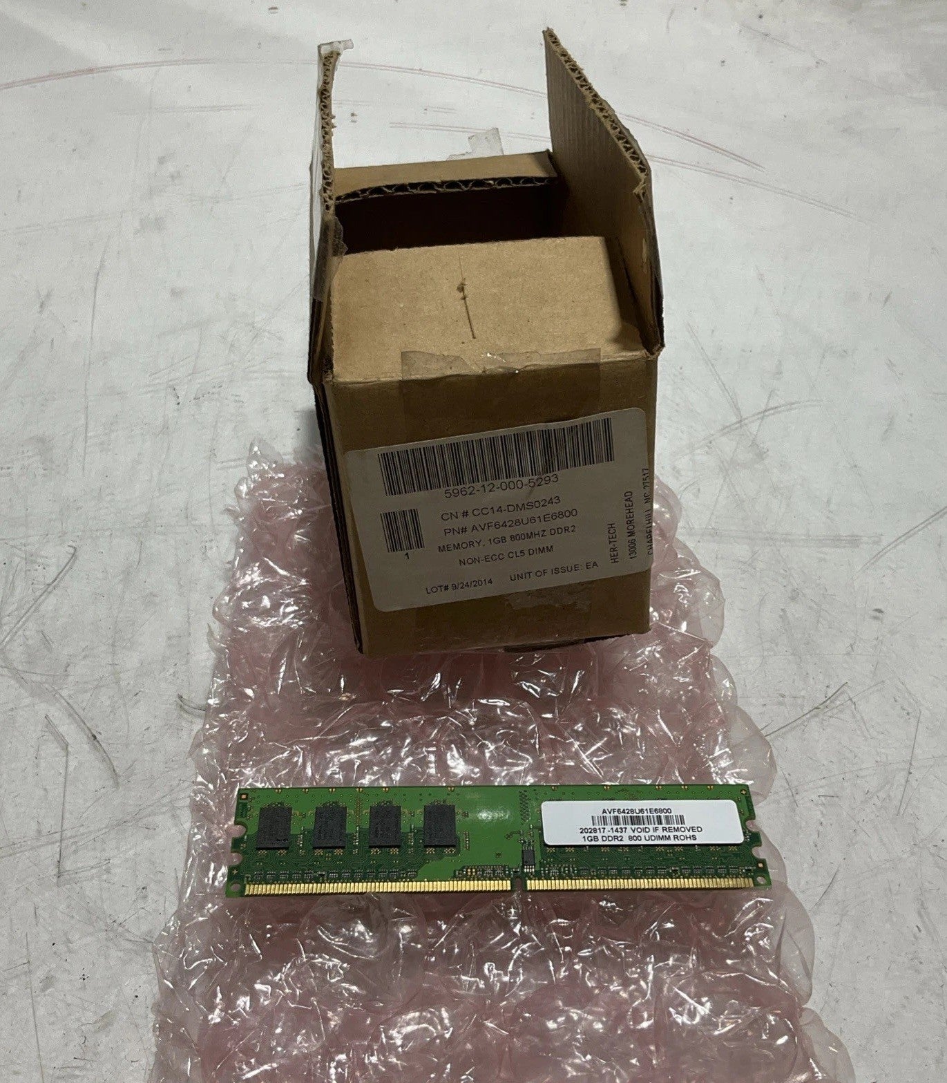 AVANT AVF6428U661E6800 1GB DDR2 800 UDIMM ROHS U3S