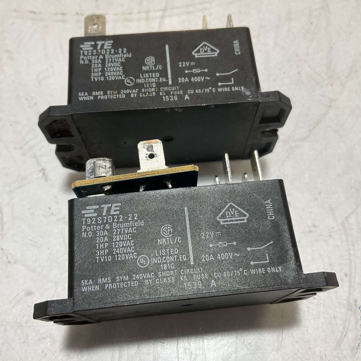 ETE T92S7D22-22 REPLACEMENT FURNACE POWER RELAY LOT OF 2 U3S