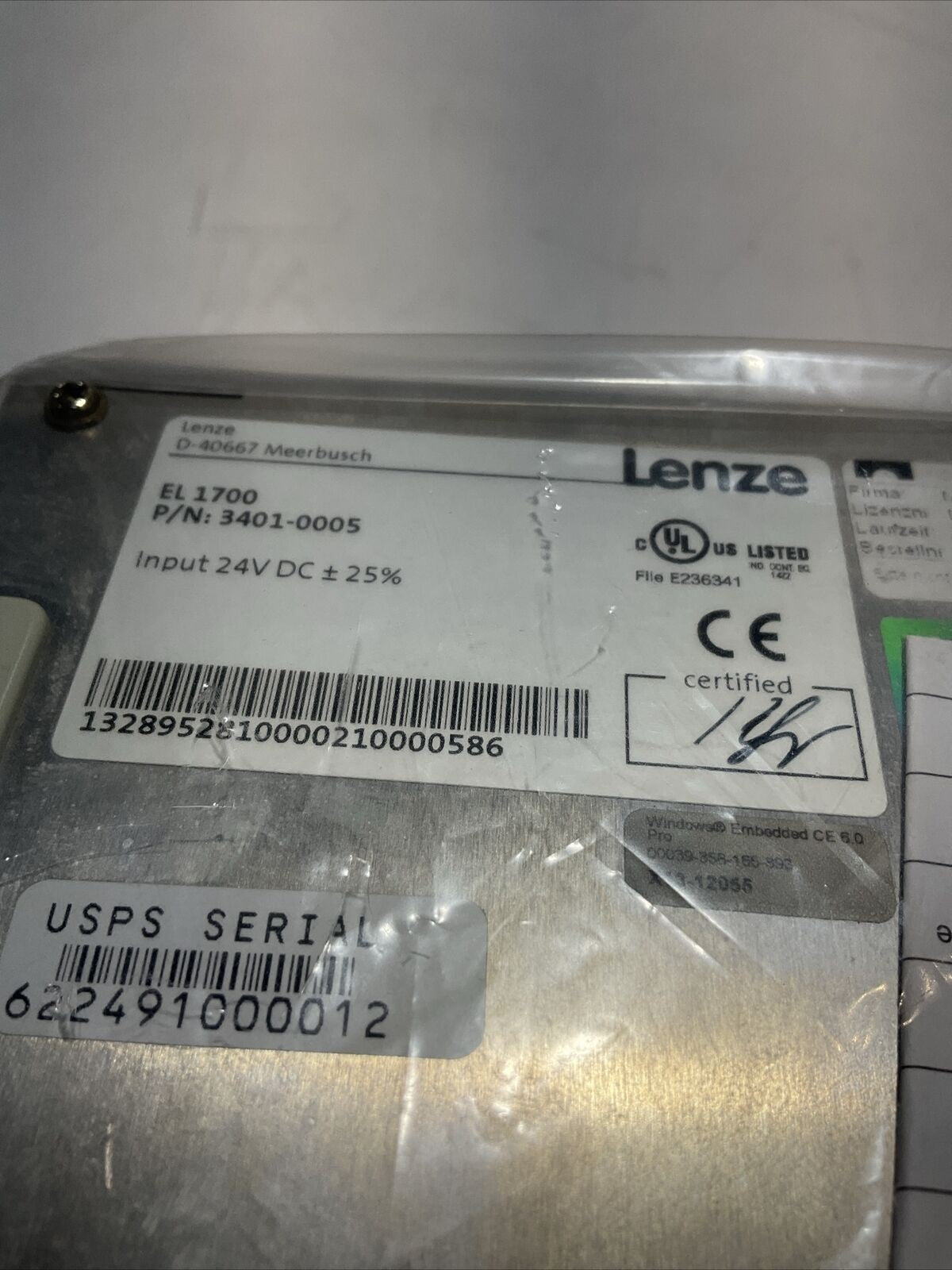 LENZE 3401-0005 OPERATOR INTERFACE TOUCHSCREEN EL 1700 U3S