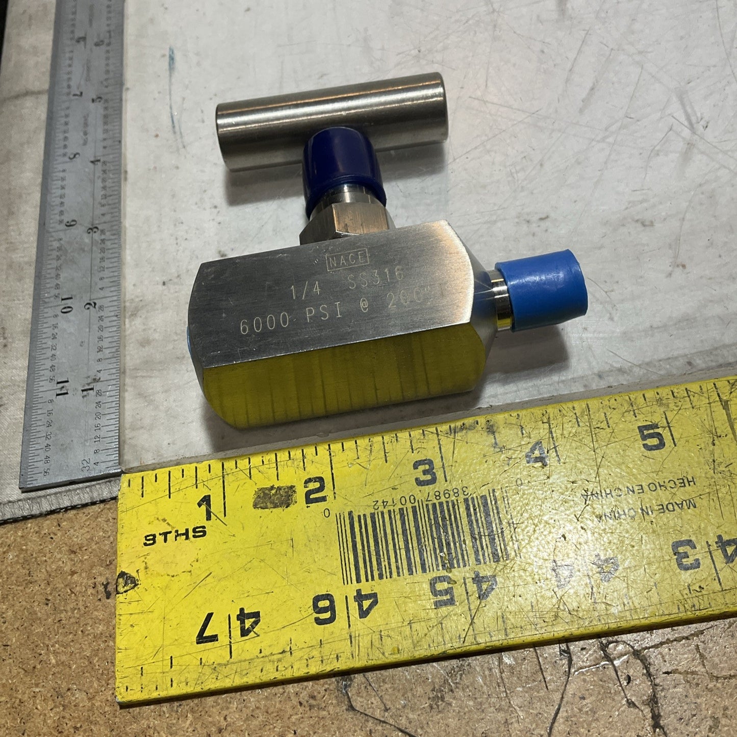 NACE SS316 1/4 6000 PSI 200°F STAINLESS STEEL NEEDLE VALVE 6D-42VN-145 U3S
