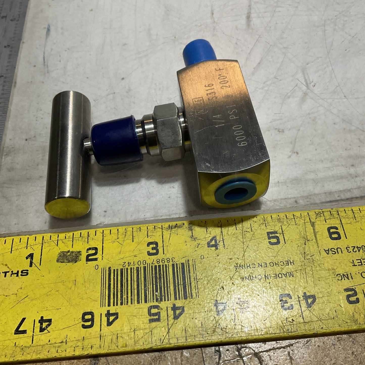 NACE SS316 1/4 6000 PSI 200°F STAINLESS STEEL NEEDLE VALVE 6D-42VN-145 U3S