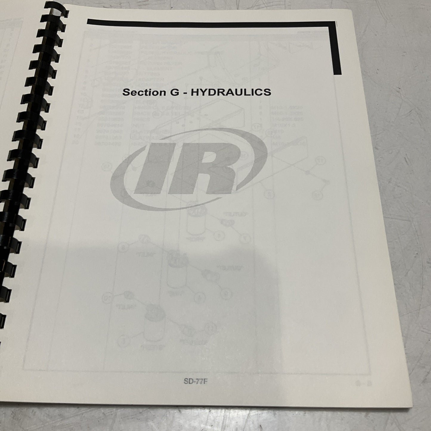 IR-INGERSOLL RAND SD-77F S/N 185564 VIBRATORY COMPACTOR MANUAL BOOK U3S