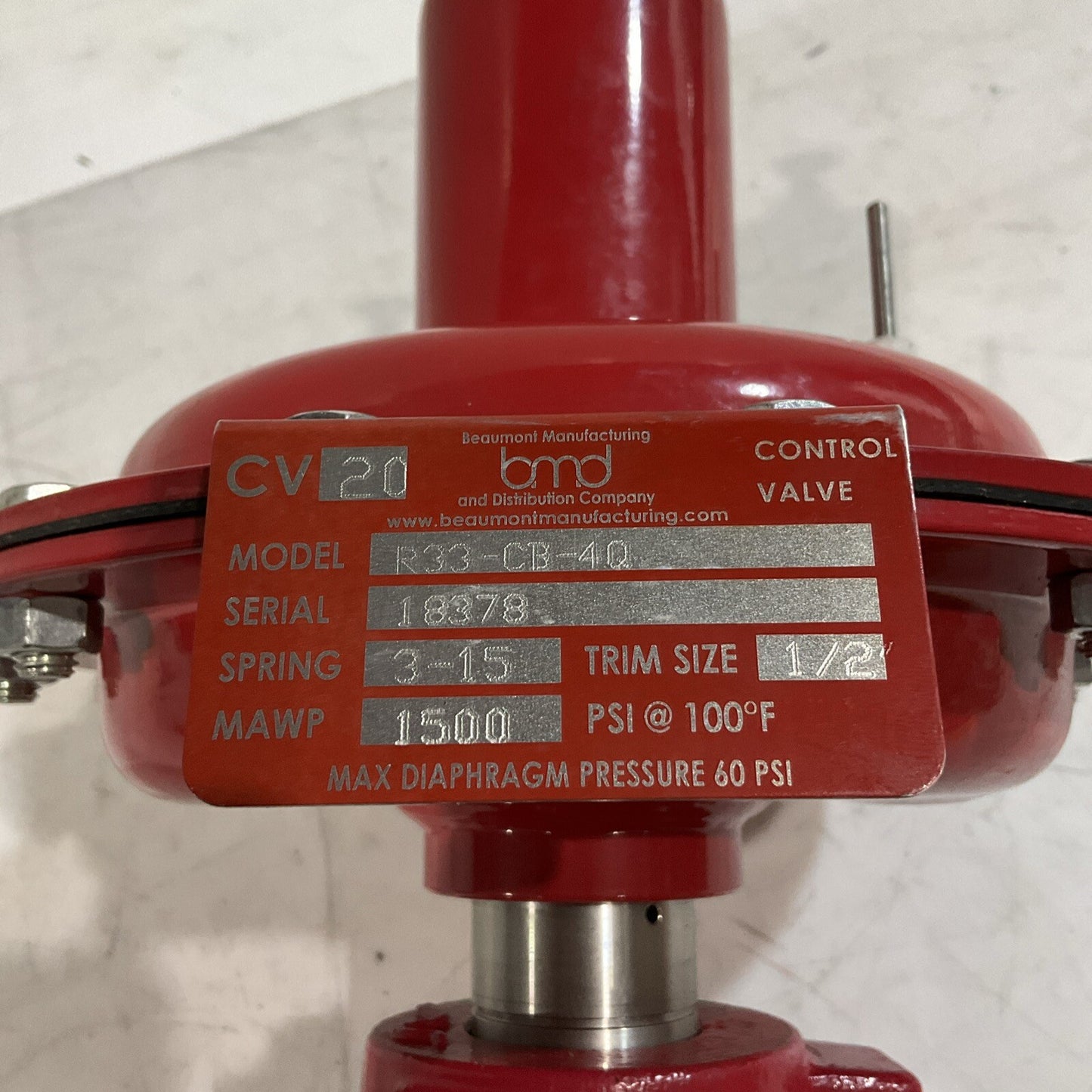 BMD R33-CB-4Q CV20 RUGGED COMPACT FREEZLESS CONTROL VALVE ANGLE BODY K9S