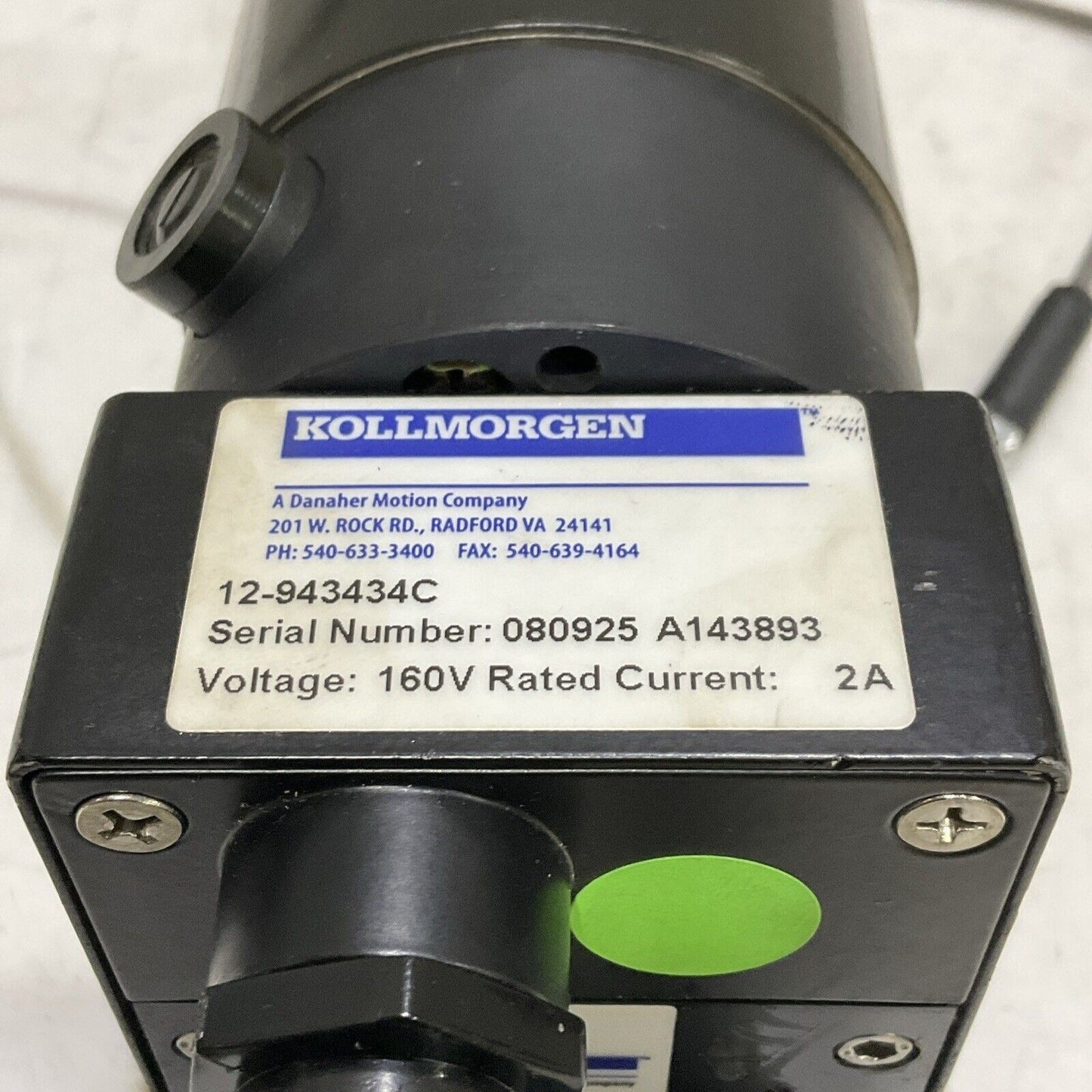 KOLLMORGEN 12-943434C LINEAR ACTUATOR W/ BRAKE 160V 2A U3S