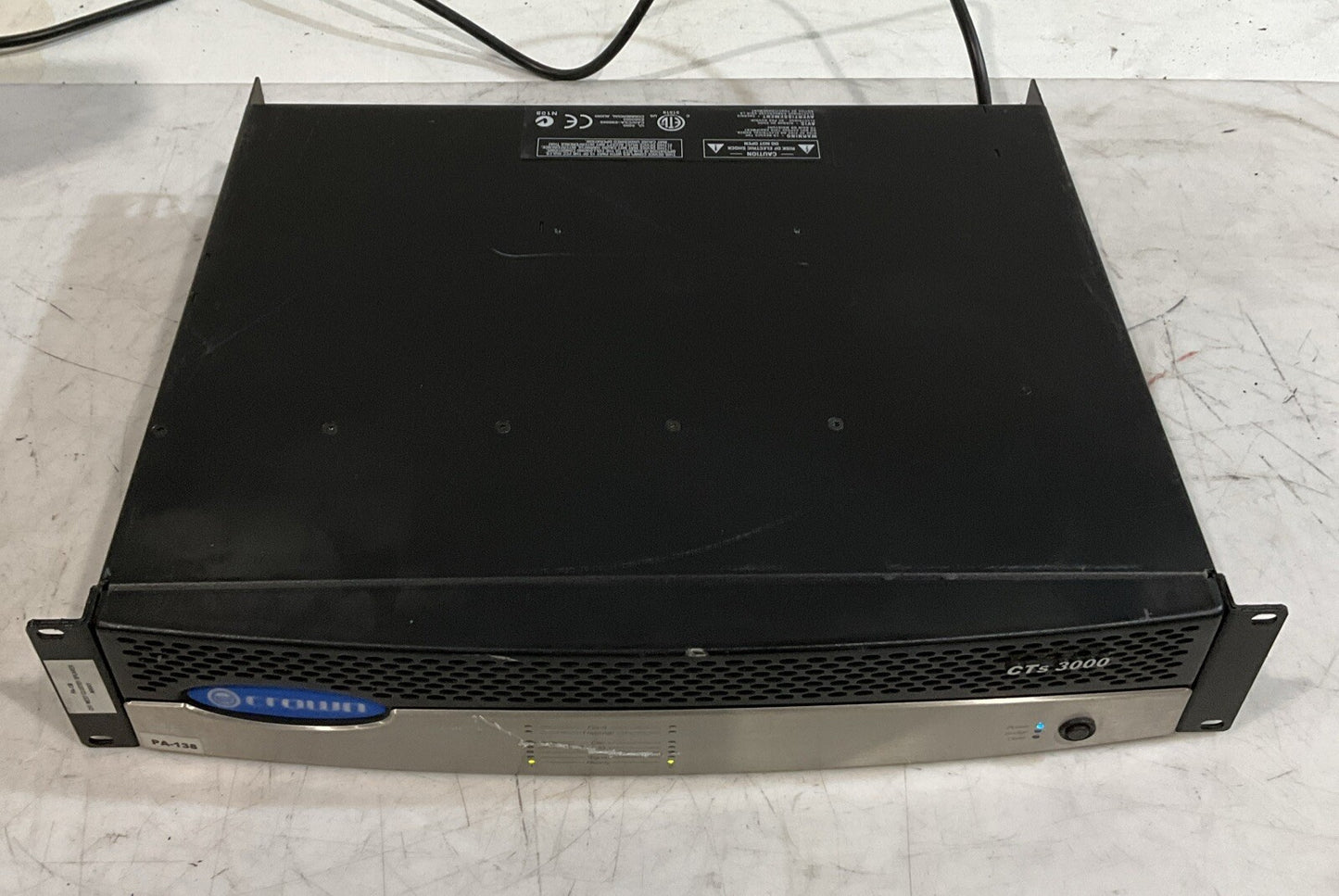 CROWN AUDIO CTS 3000 POWER AMPLIFIER 120V 60HZ T9A