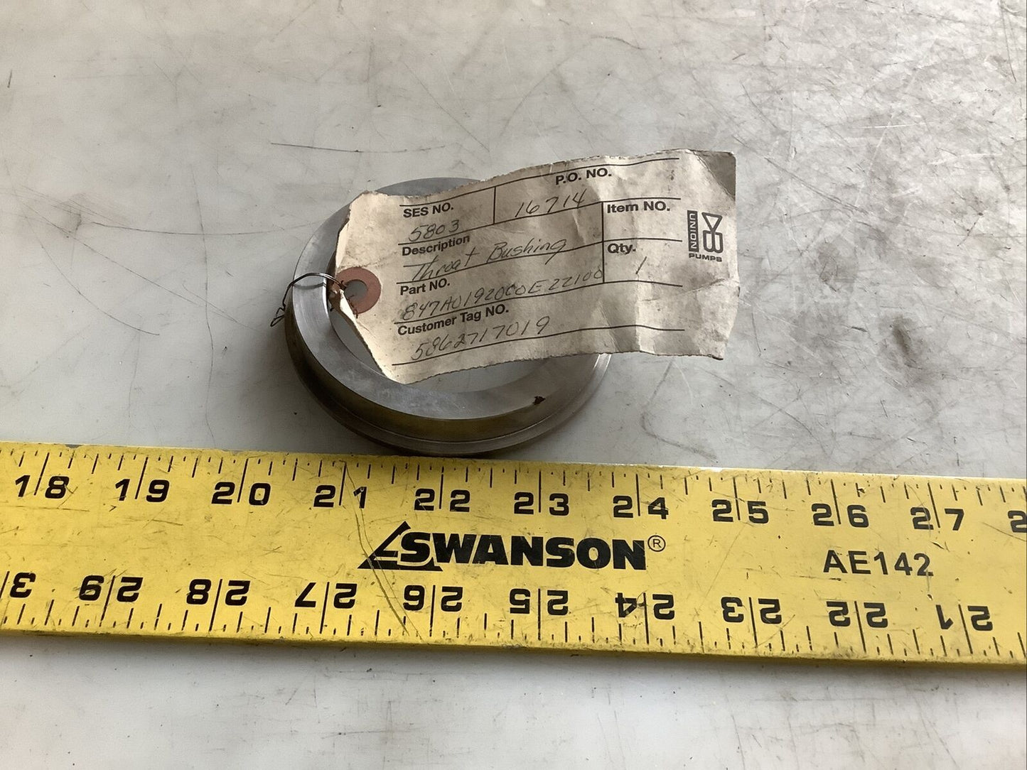 DAVID BROWN UNION PUMPS 847A0192000E22100 THROAT BUSHING 678