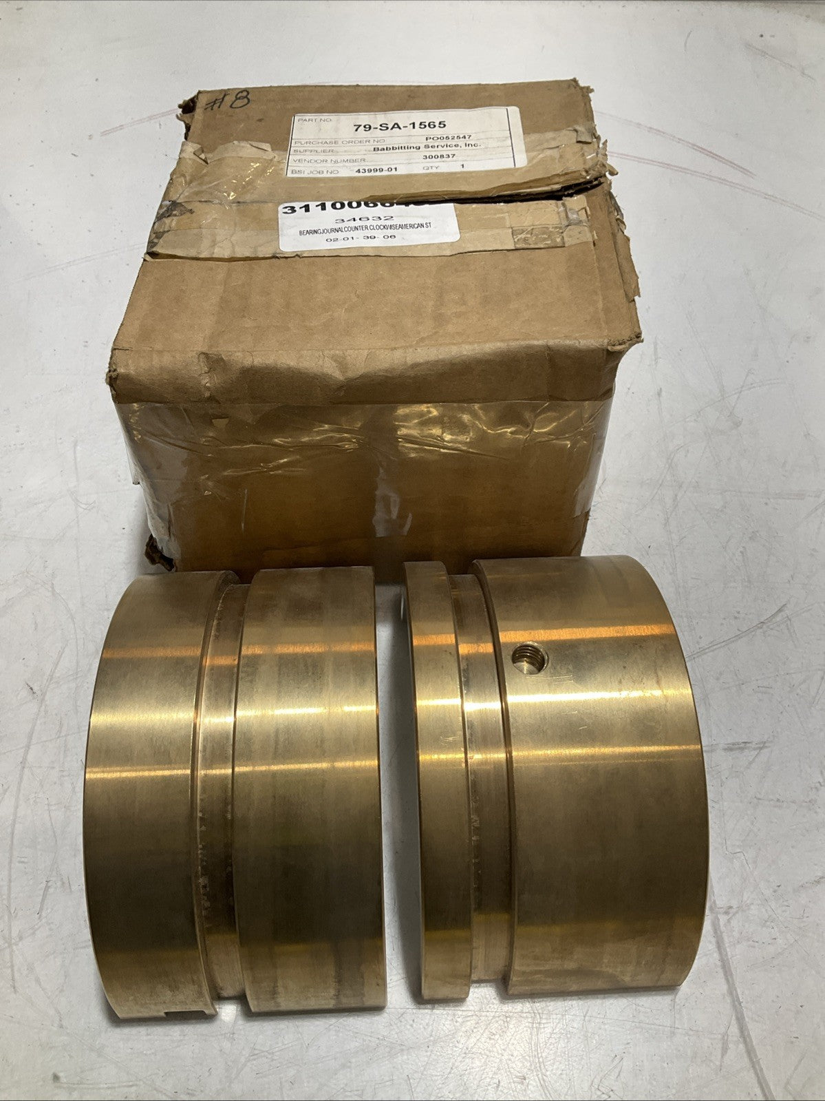 BABBITTING SERVICE 79-SA-1565 BSI 43999-01 COUNTER CLOCK JOURNAL BEARING 373