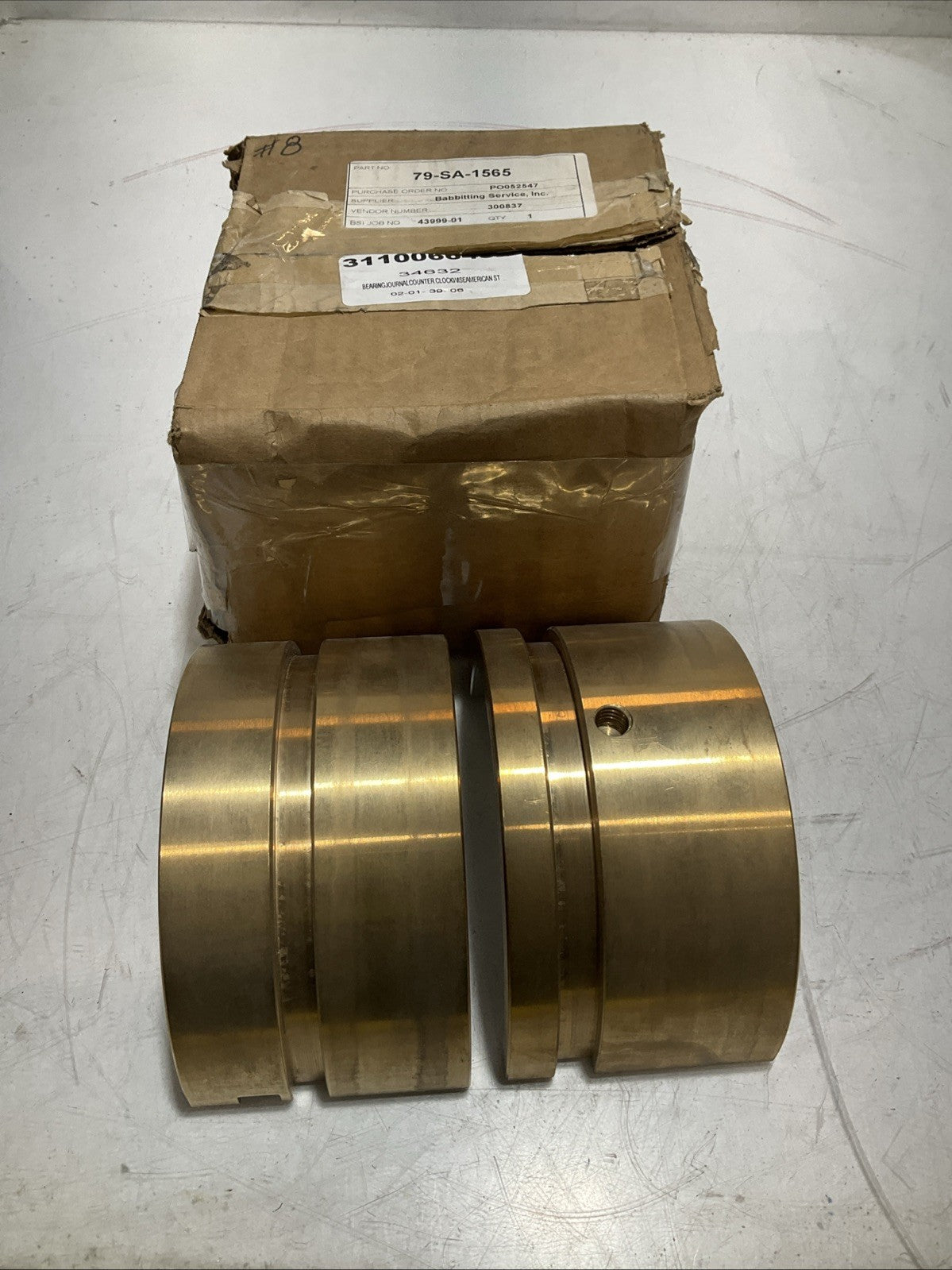 BABBITTING SERVICE 79-SA-1565 BSI 43999-01 COUNTER CLOCK JOURNAL BEARING 373