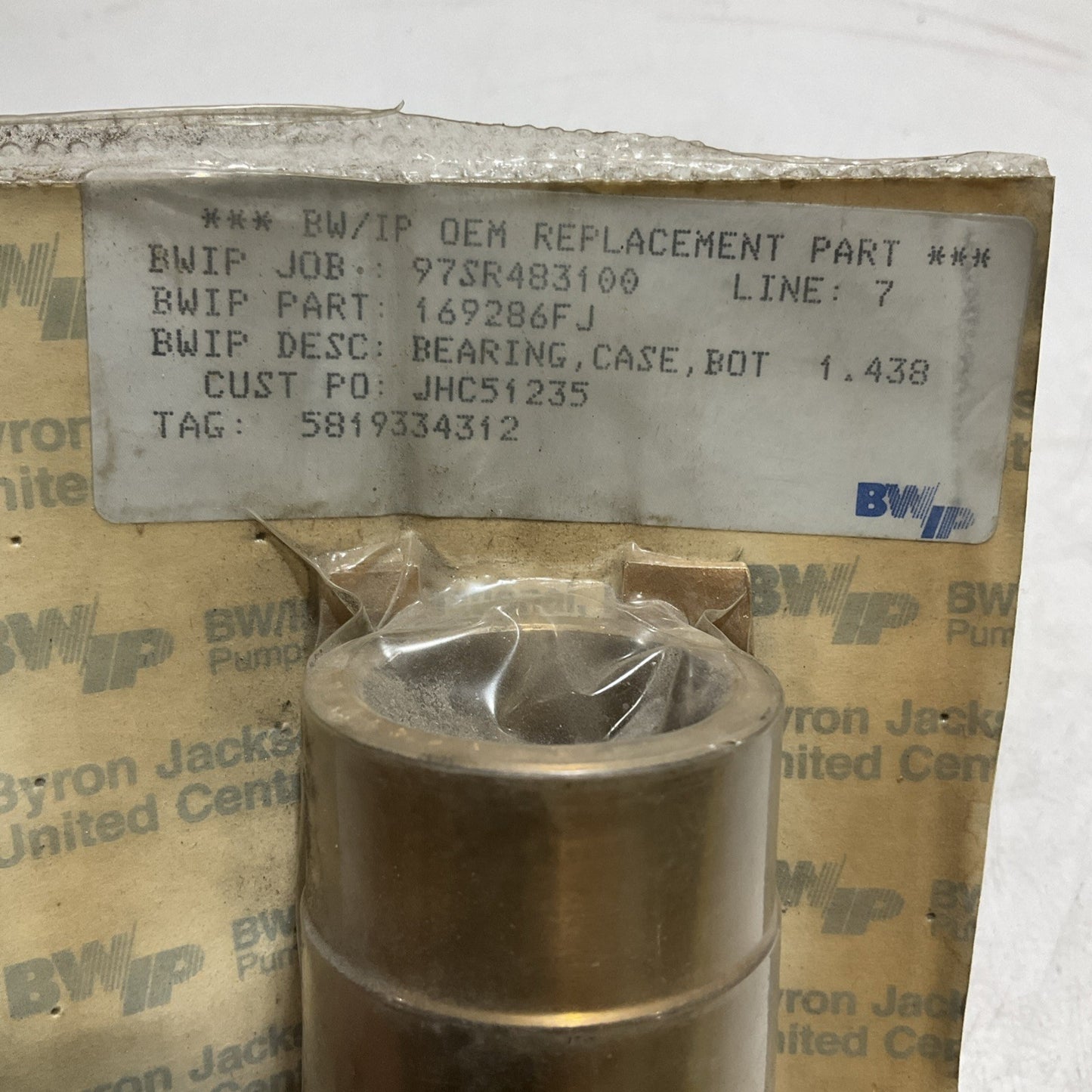BWIP BYRON JACKSON 169286FJ BRASS CASE BEARING 1-7/16IN ID X 1-3/4IN OD 678