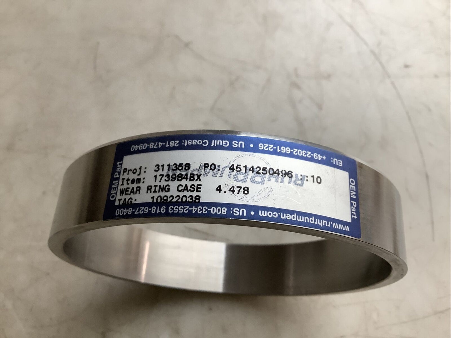 CATERPILLAR RUHRPUMPEN 173984BX RING CASE 4.478IN ID 678