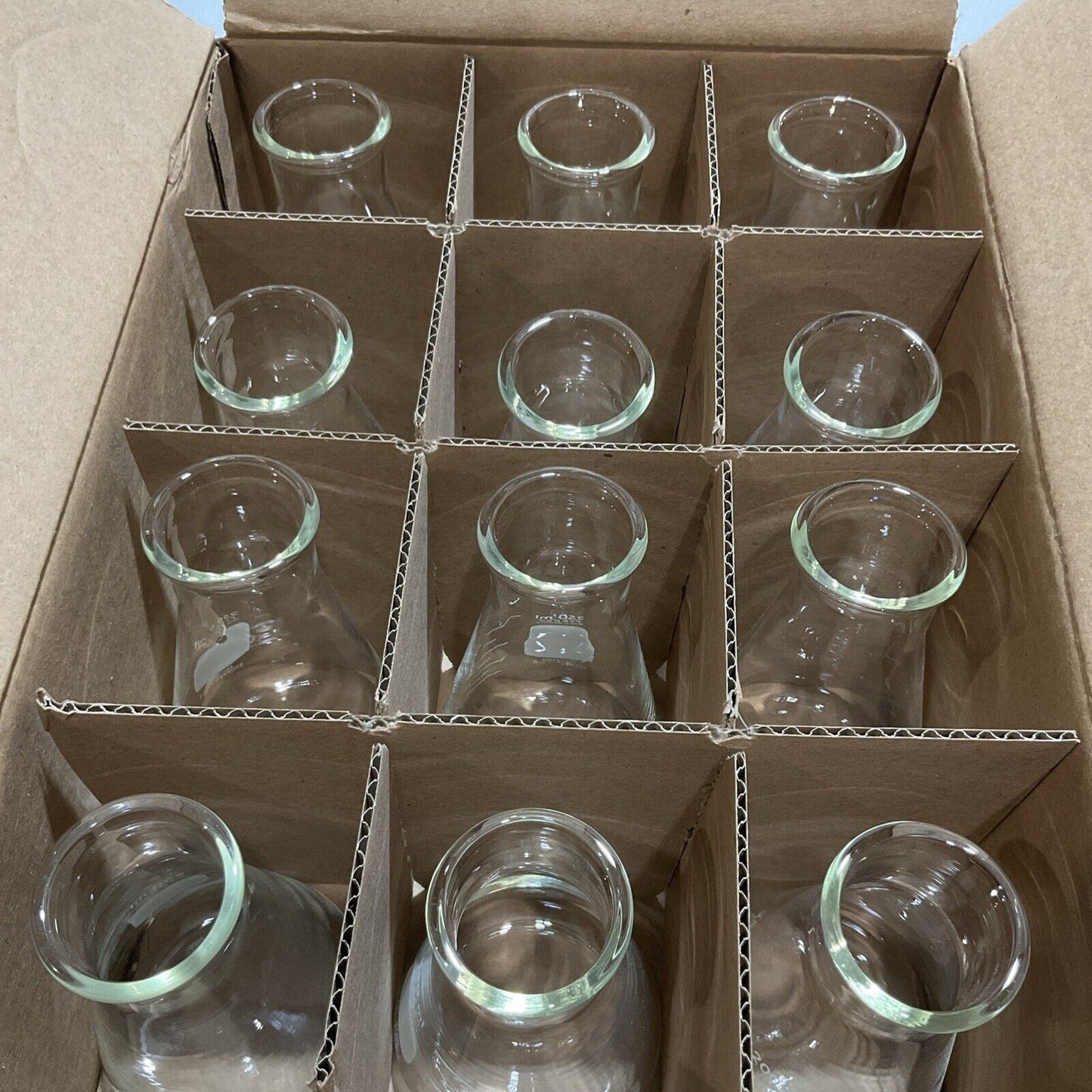 PYREX 5100-250 7740 GLASS ERLENMEYER FLASK WIDE MOUTH HEAVY DUTY 250ML QTY12 373