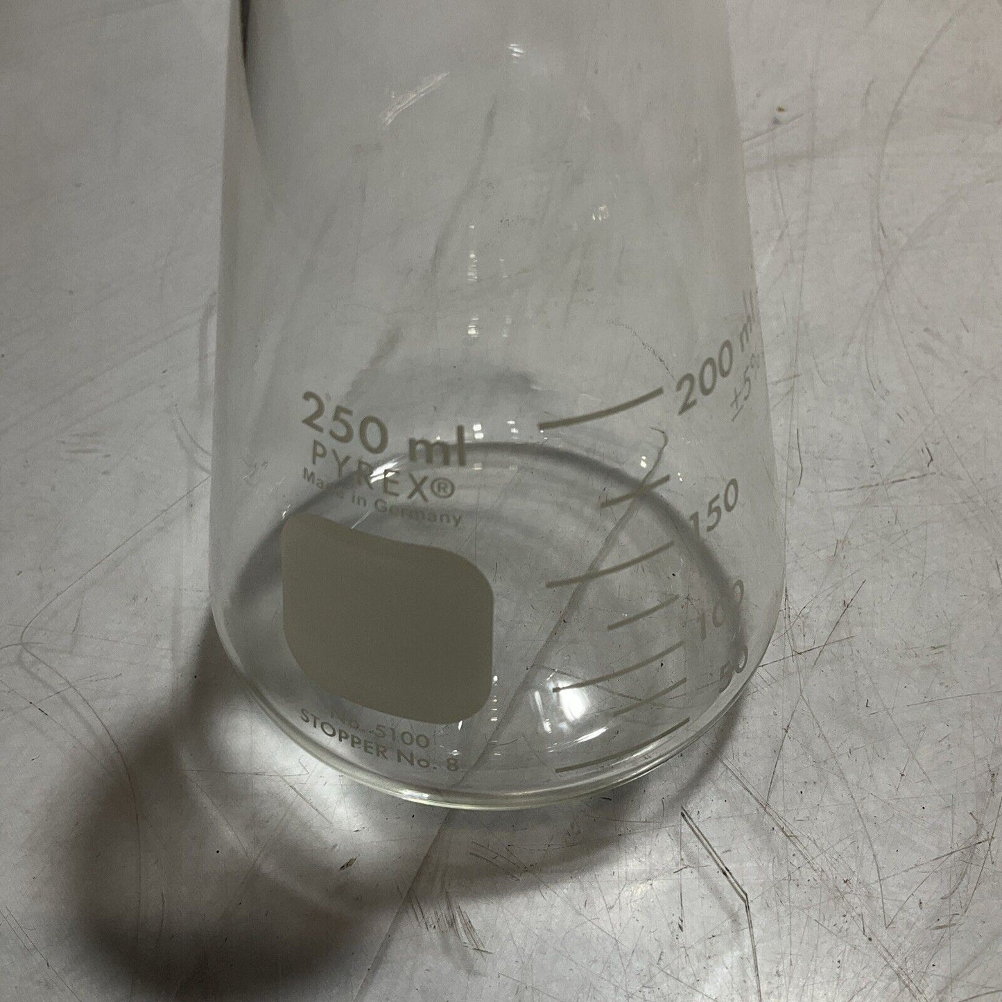 PYREX 5100-250 7740 GLASS ERLENMEYER FLASK WIDE MOUTH HEAVY DUTY 250ML QTY12 373