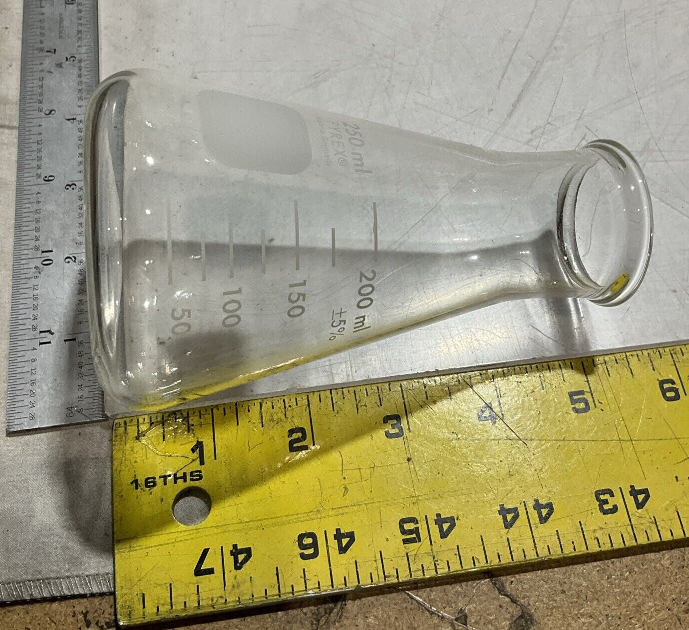 PYREX 5100-250 7740 GLASS ERLENMEYER FLASK WIDE MOUTH HEAVY DUTY 250ML QTY12 373