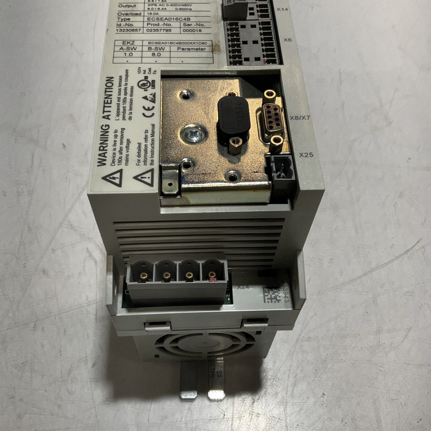 LENZE ECSEA016C4B DRIVE VARIABLE FREQUENCY CONTROLLER INVERTER XE25