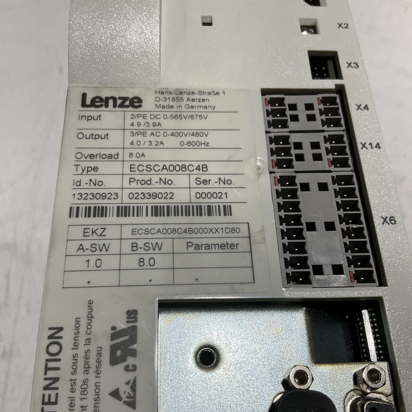 LENZE ECSCA008C4B SERVO DRIVE MODULE XE25