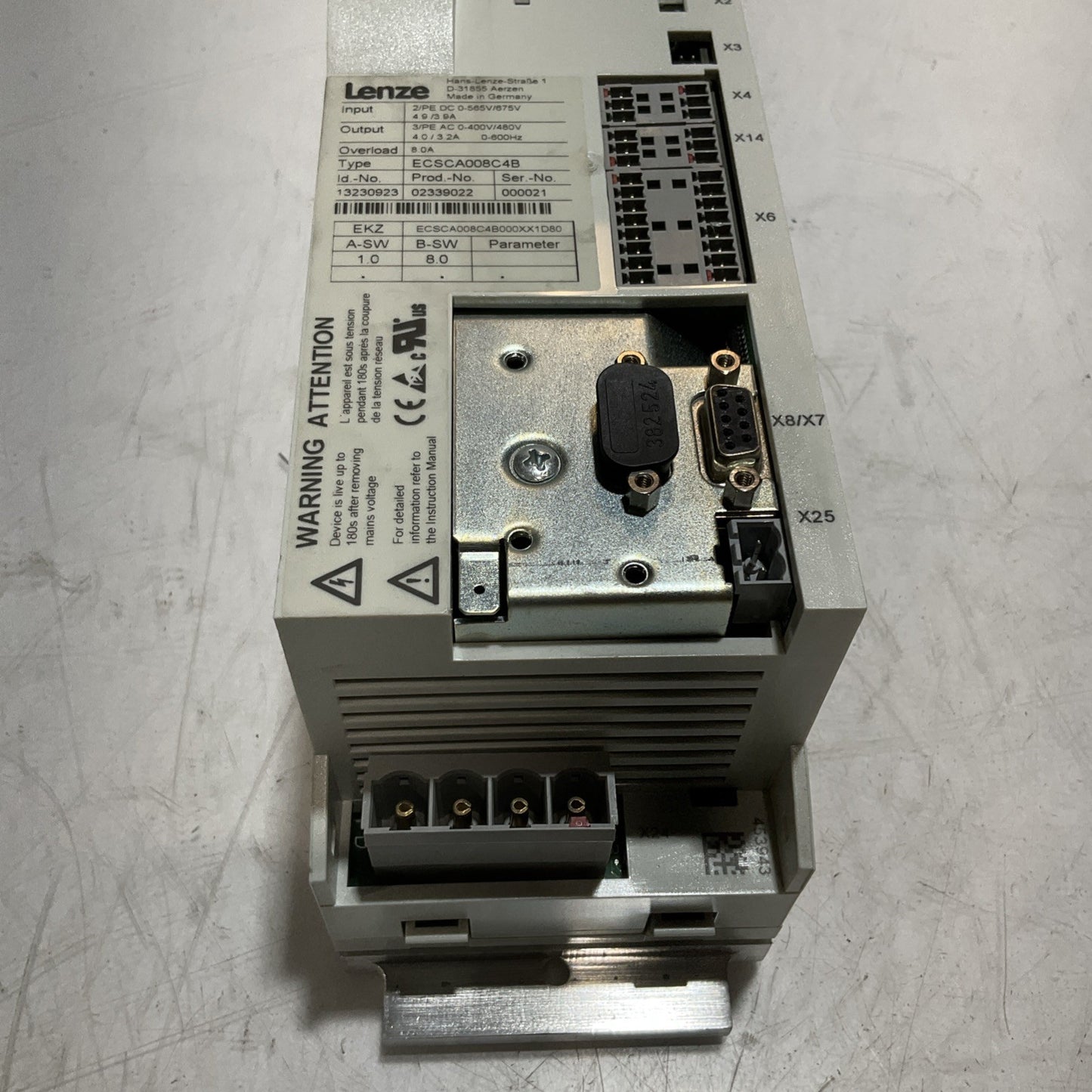 LENZE ECSCA008C4B SERVO DRIVE MODULE XE25