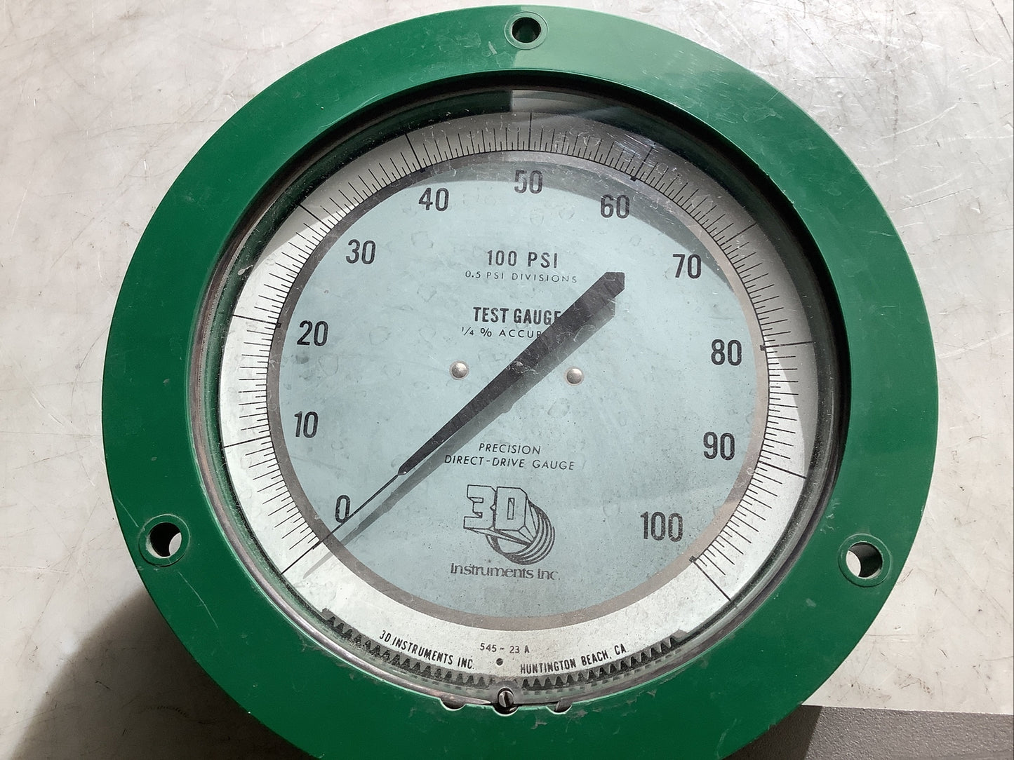 3D INSTRUMENTS 545-23A PRESSURE GAUGE 0-100PSI W/ GO 102850-B REGULATOR 476