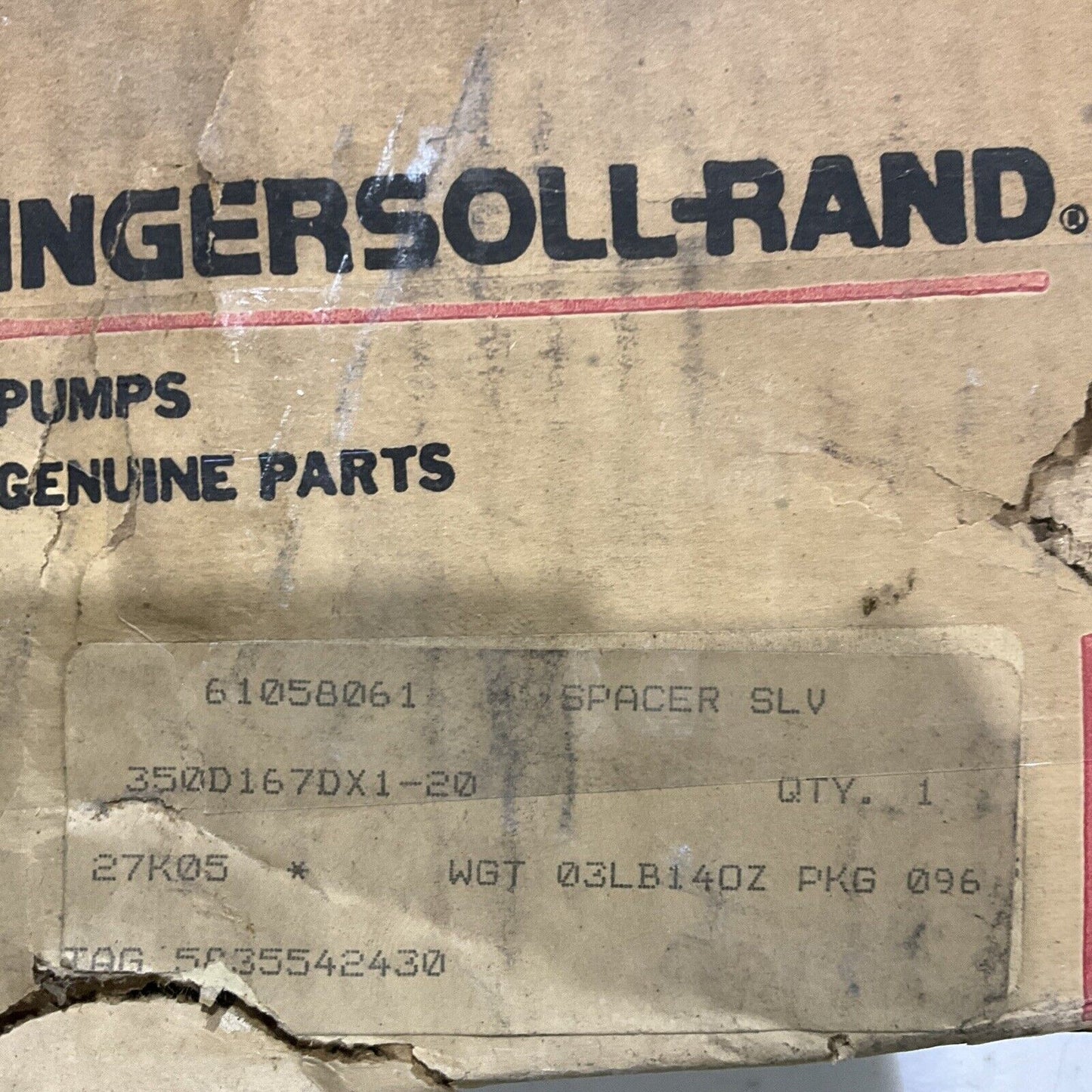 INGERSOLL RAND 61058061 350D167DX1-20 5835542430 SPACING SLEEVE 678
