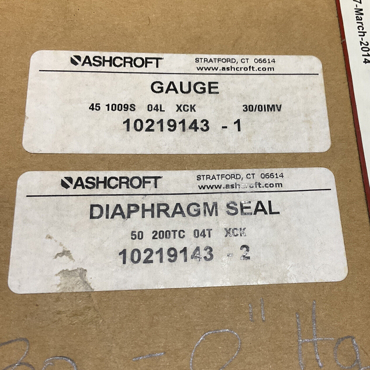 ASHCROFT GAUGE 45 1009S 04L XCK WITH DIAPHRAGM SEAL 50 200TC 04T XCK