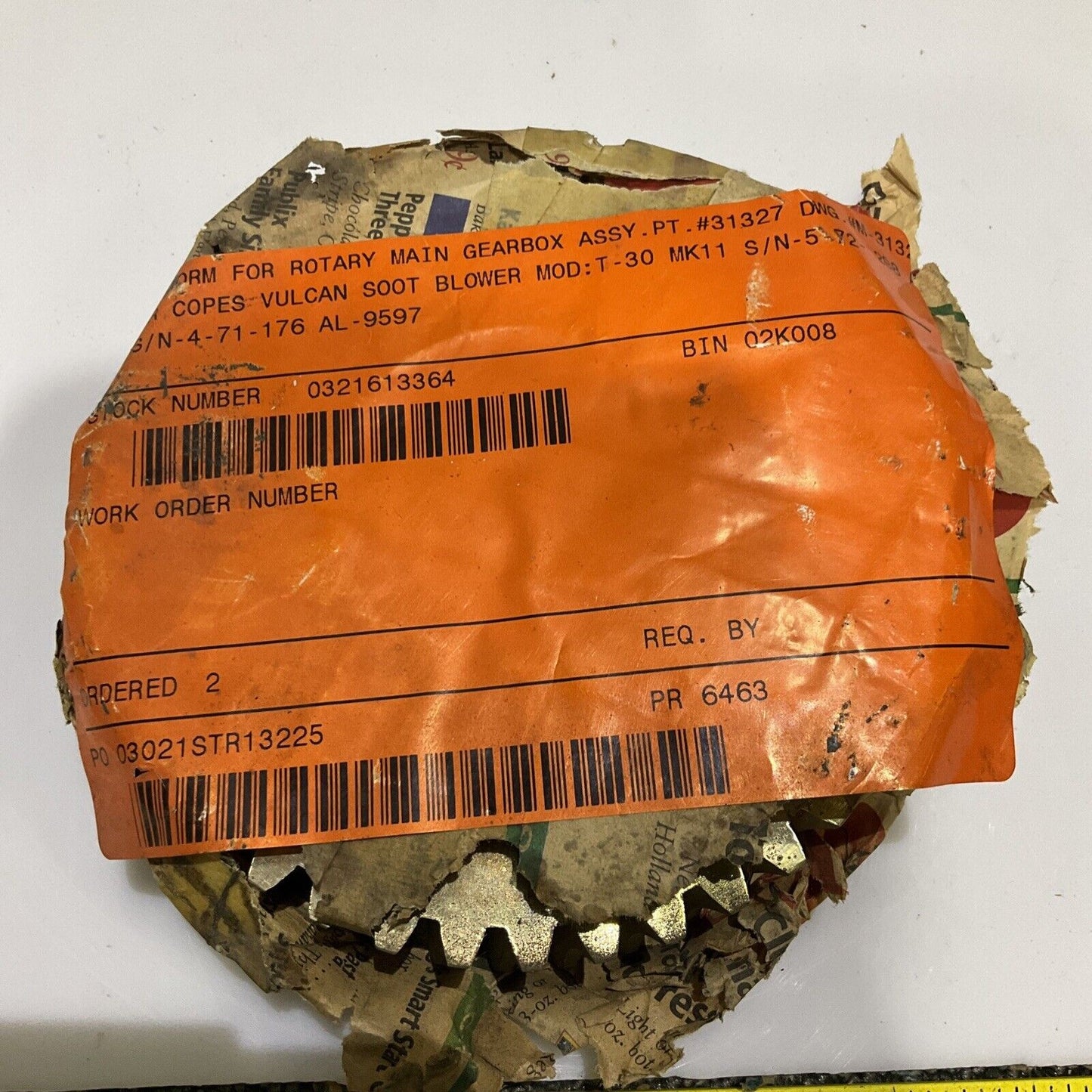 COPE VULCAN 31327 GEAR WORM FOR ROTARY MAIN GEARBOX FOR T-30 MK11 SOOT BLOWER