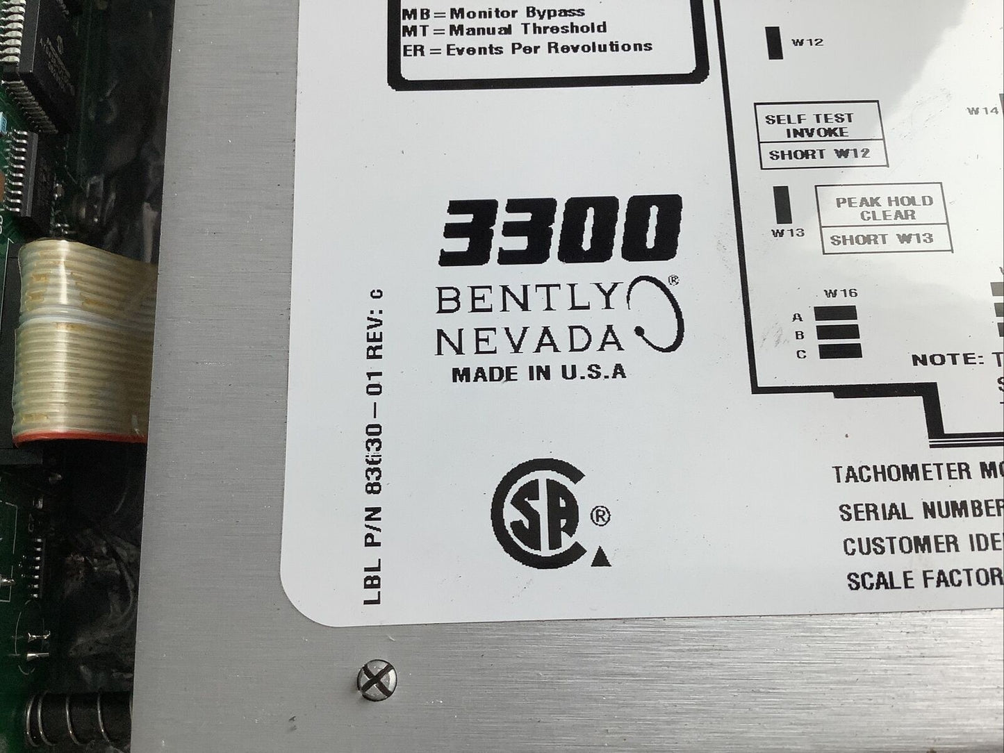 BENTLY NEVADA 3300/50-01-02-00-01 83630-01 TACHOMETER MONITOR 678