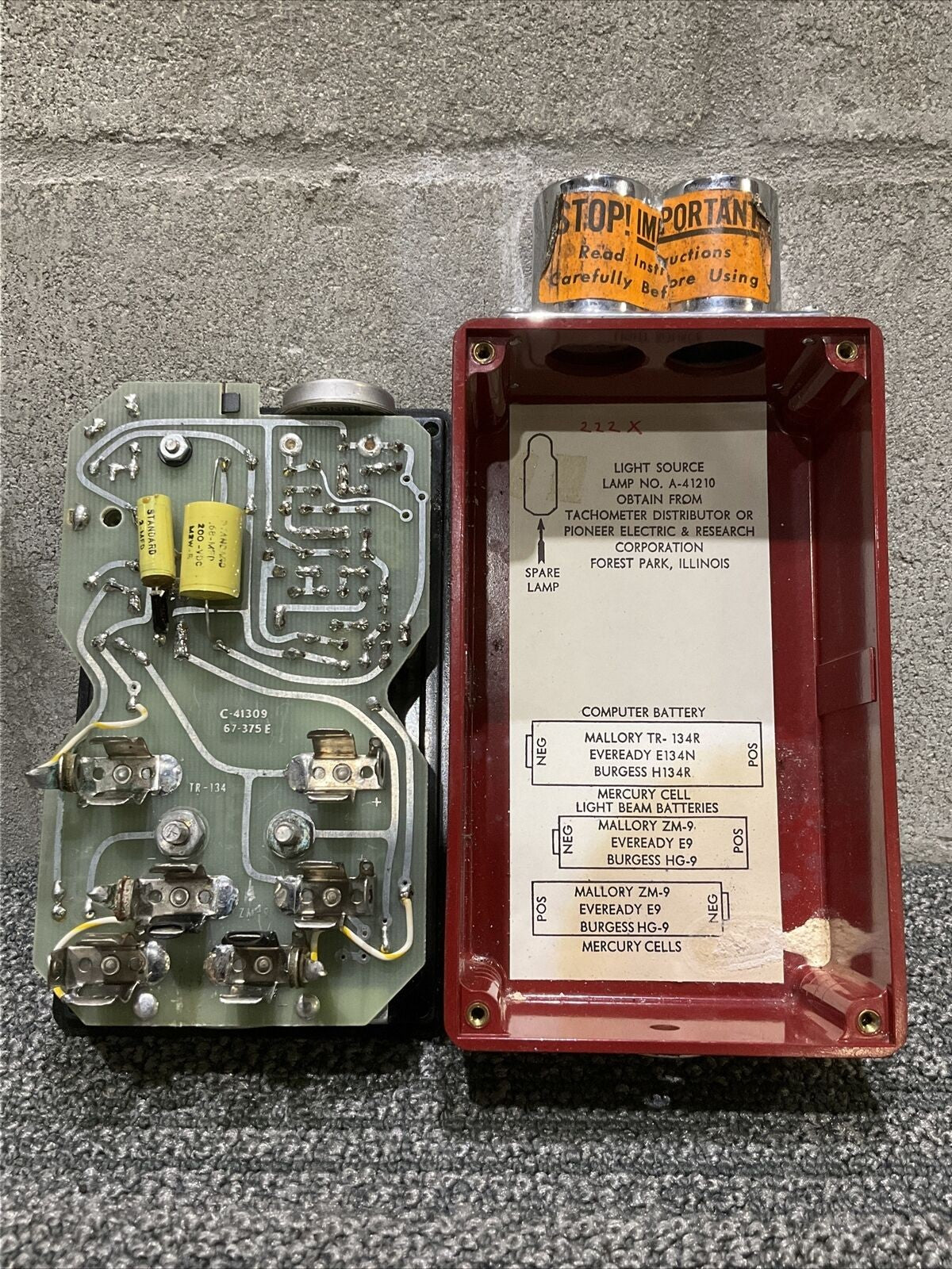 PIONEER MODEL 36 DT-36 PHOTOELECTRIC TACHOMETER 2400-RPM-12000 222