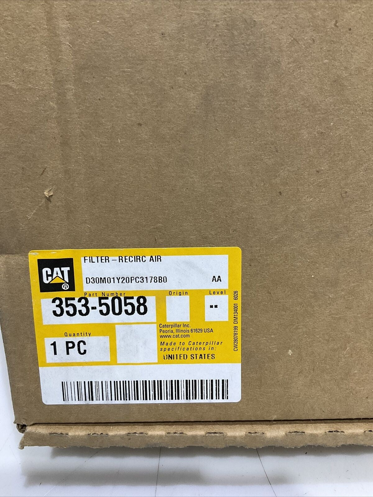 CAT 353-5058 CABIN AIR FILTER PART LOT OF 2 476