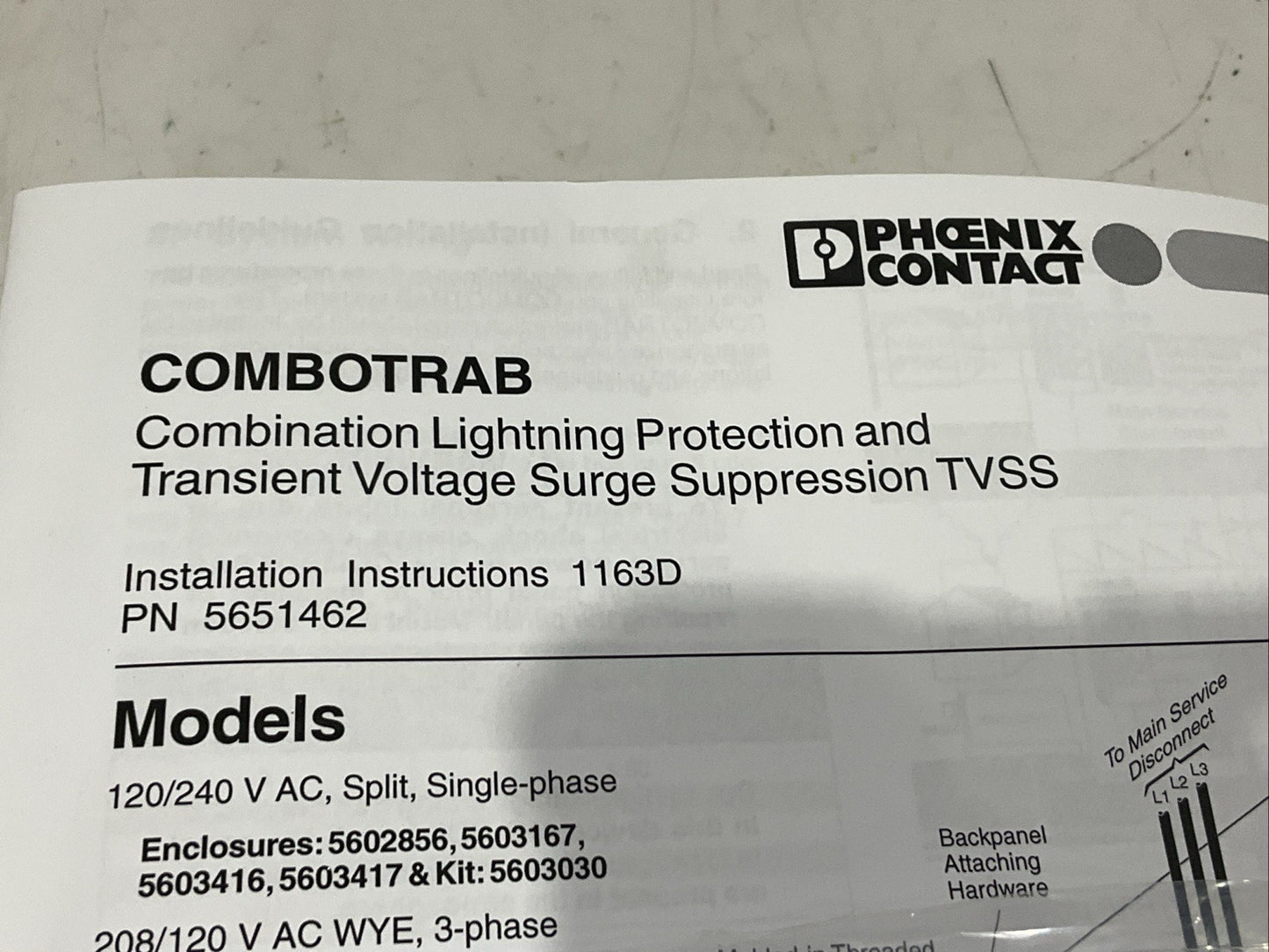PHOENIX CONTACT 5603415 5651462 1163D TRANSIENT SURGE VOLTAGE SUPPRESSION KITU3S