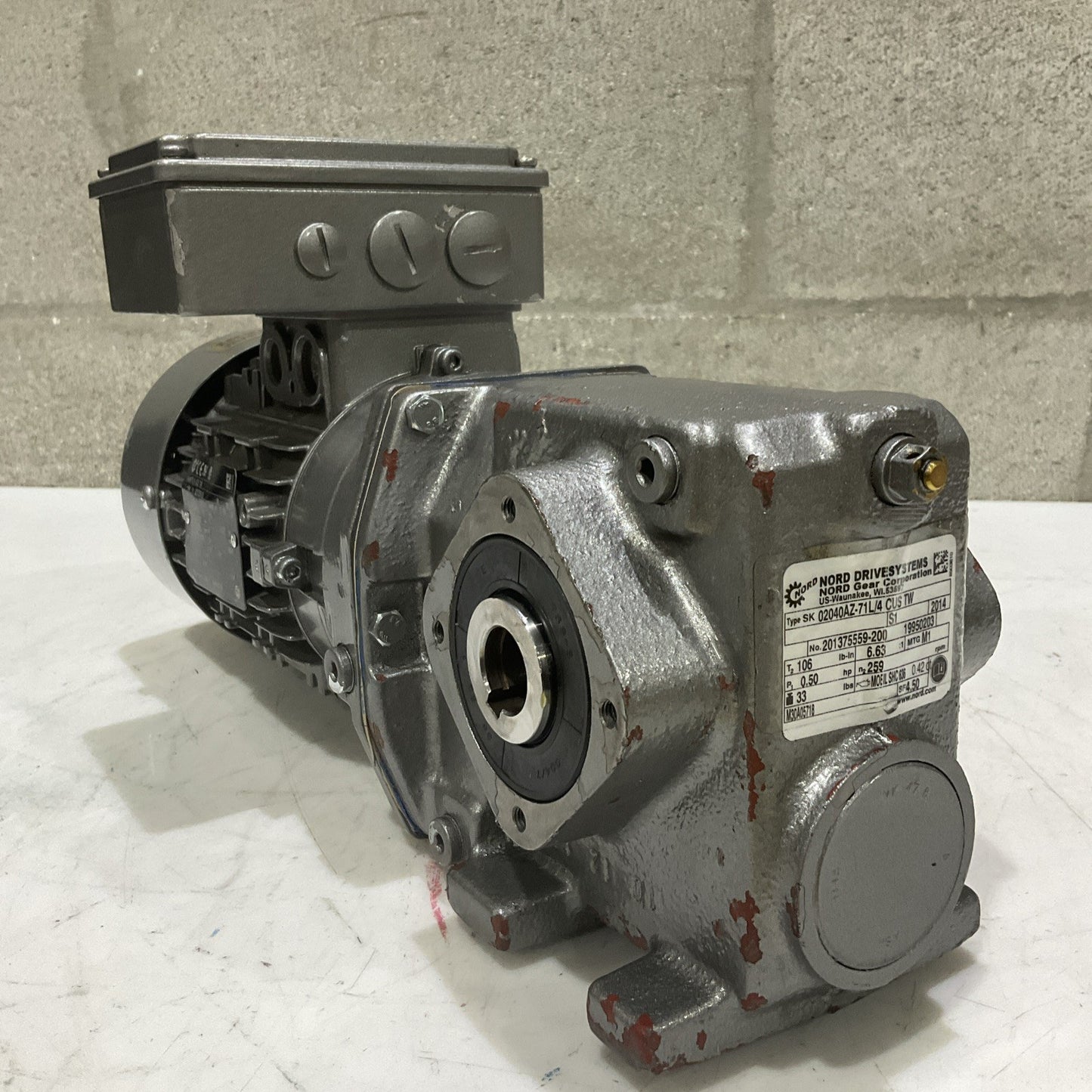 NORD SK71L/4 CUS TW GEAR MOTOR 201375559-200 60 HZ 230/460V 1720RPM .50HP U3S