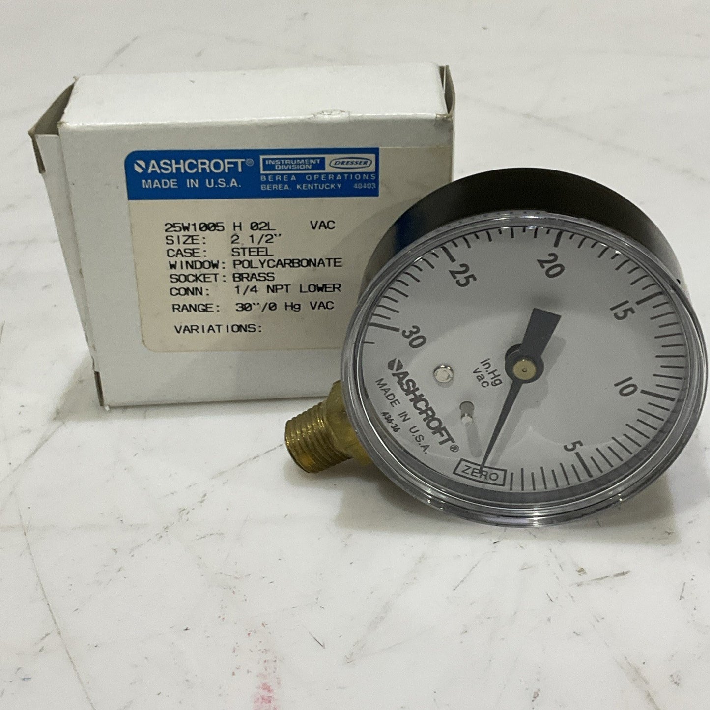 ASHCROFT 25W1005 H 02L PRESSURE GAUGE 1/4 NPT 2 1/2 IN LOT OF 3 Z2M