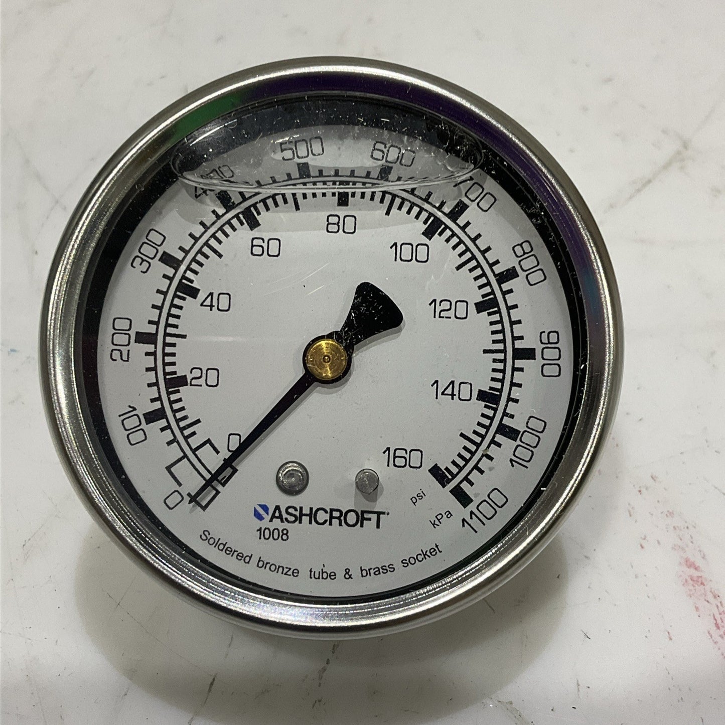 ASHCROFT 63 1008 AL02B 160#-BCE PRESSURE GAUGE GLYCERIN 1100 KPA LOT OF 3 Z2M