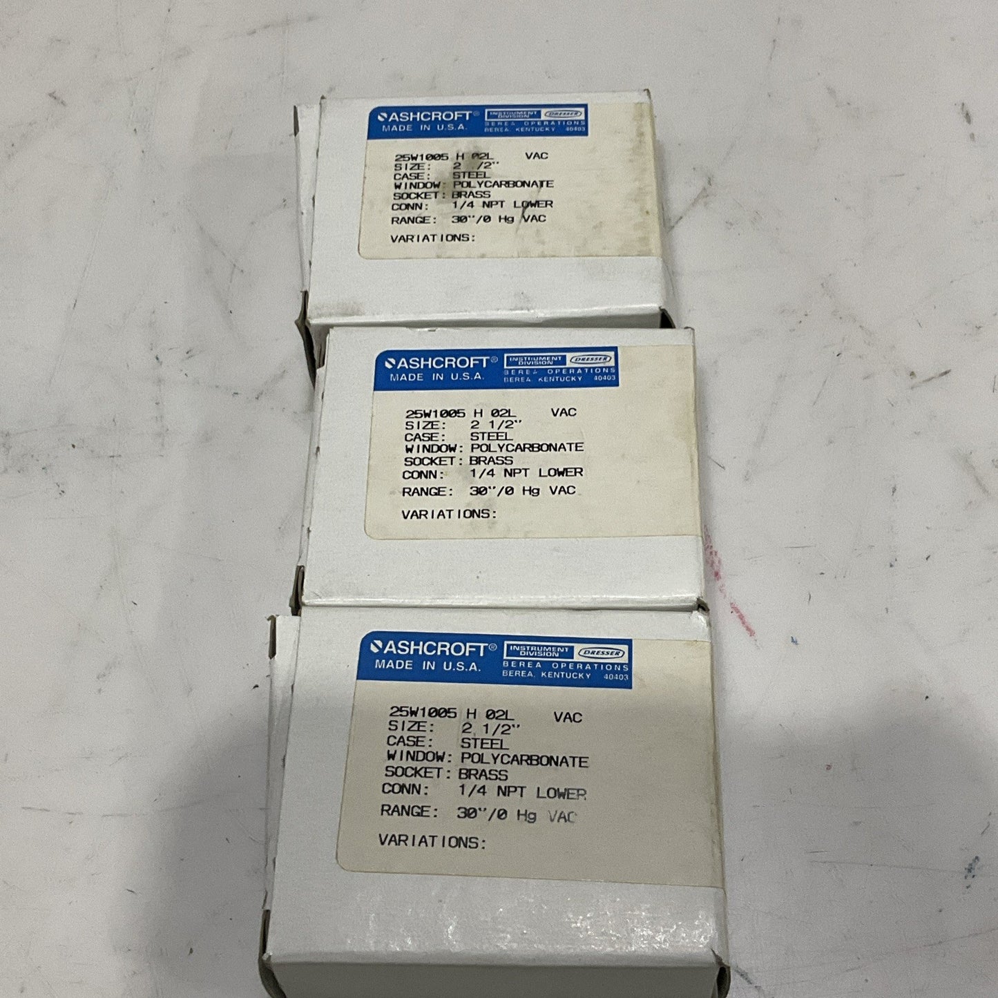 ASHCROFT 25W1005 H 02L PRESSURE GAUGE 1/4 NPT 2 1/2 IN LOT OF 3 Z2M