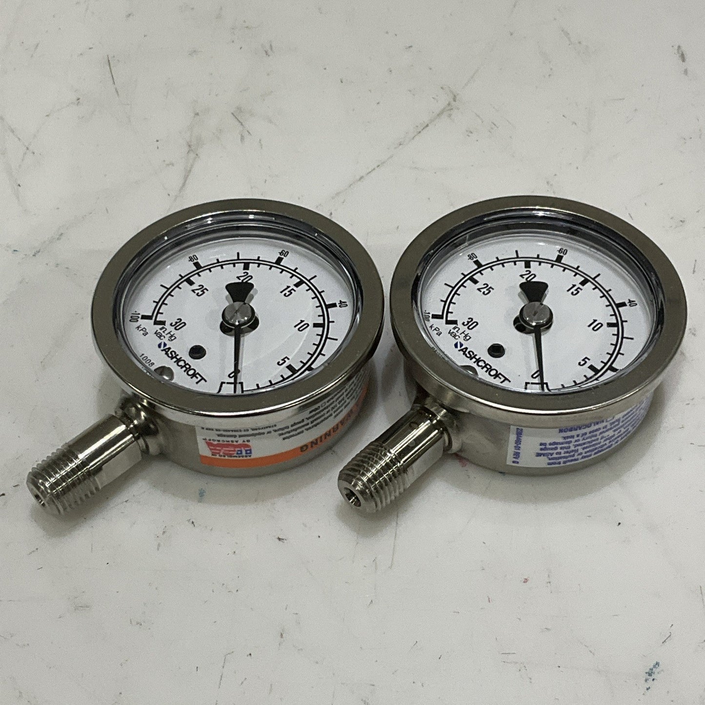 ASHCROFT 63-1008-S-02L-30/0IMV/KP INDUSTRIAL DURALIFE GAUGE 63MM LOT OF 2 Z2M