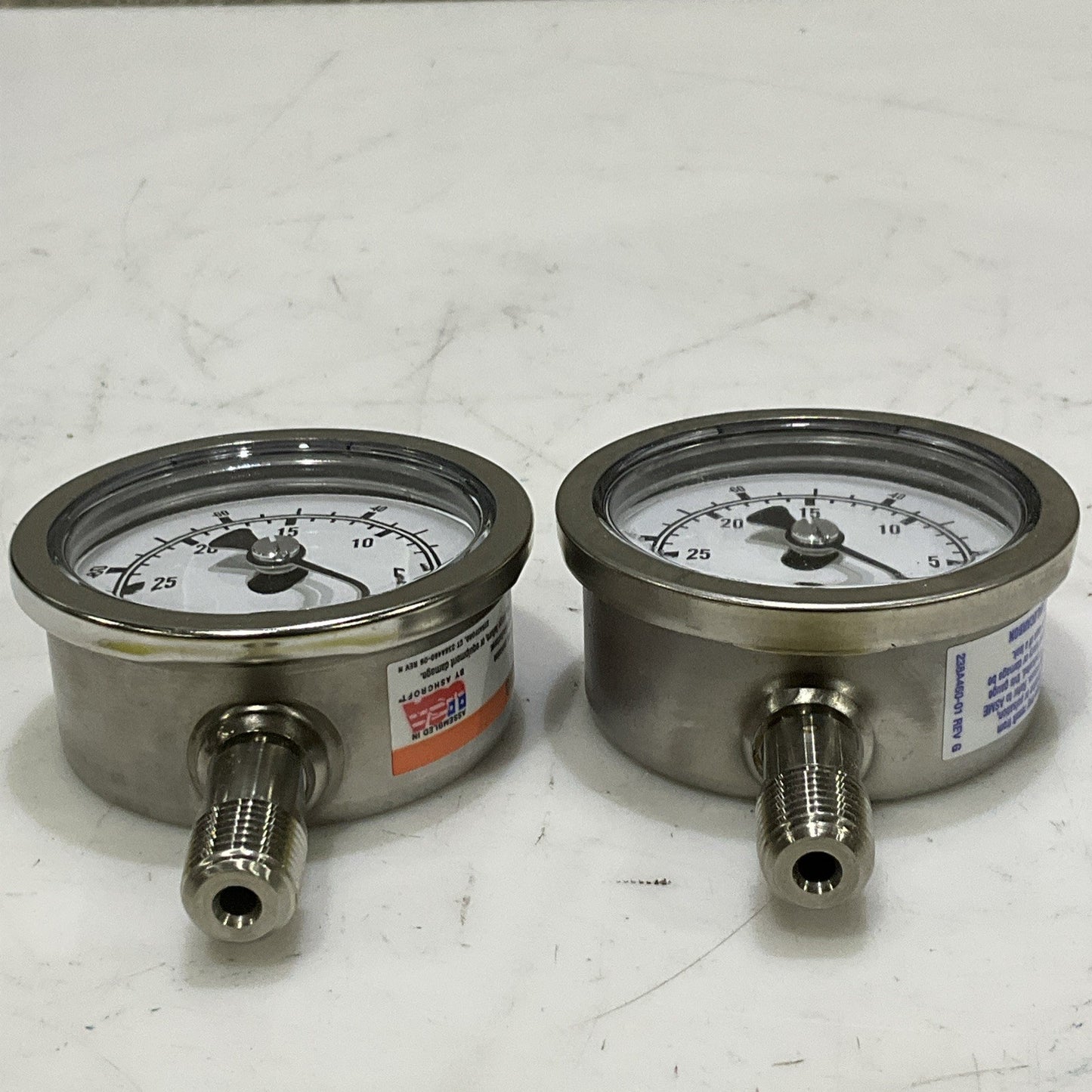 ASHCROFT 63-1008-S-02L-30/0IMV/KP INDUSTRIAL DURALIFE GAUGE 63MM LOT OF 2 Z2M