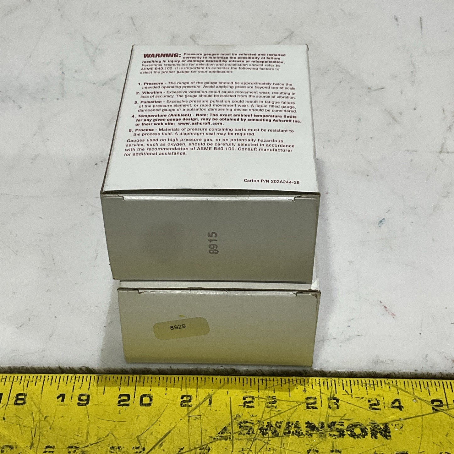 ASHCROFT 63-1008-S-02L-30/0IMV/KP INDUSTRIAL DURALIFE GAUGE 63MM LOT OF 2 Z2M