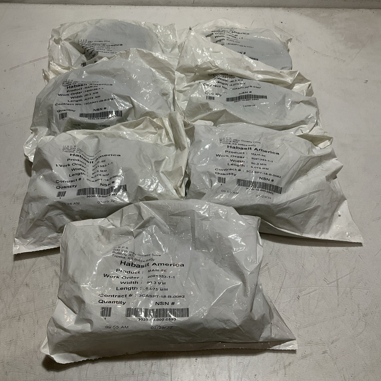 HABASIT AMERICA MAM-5E CONVEYOR BELTS 50.3 MM X 6,075 MM LOT OF 7 RM6