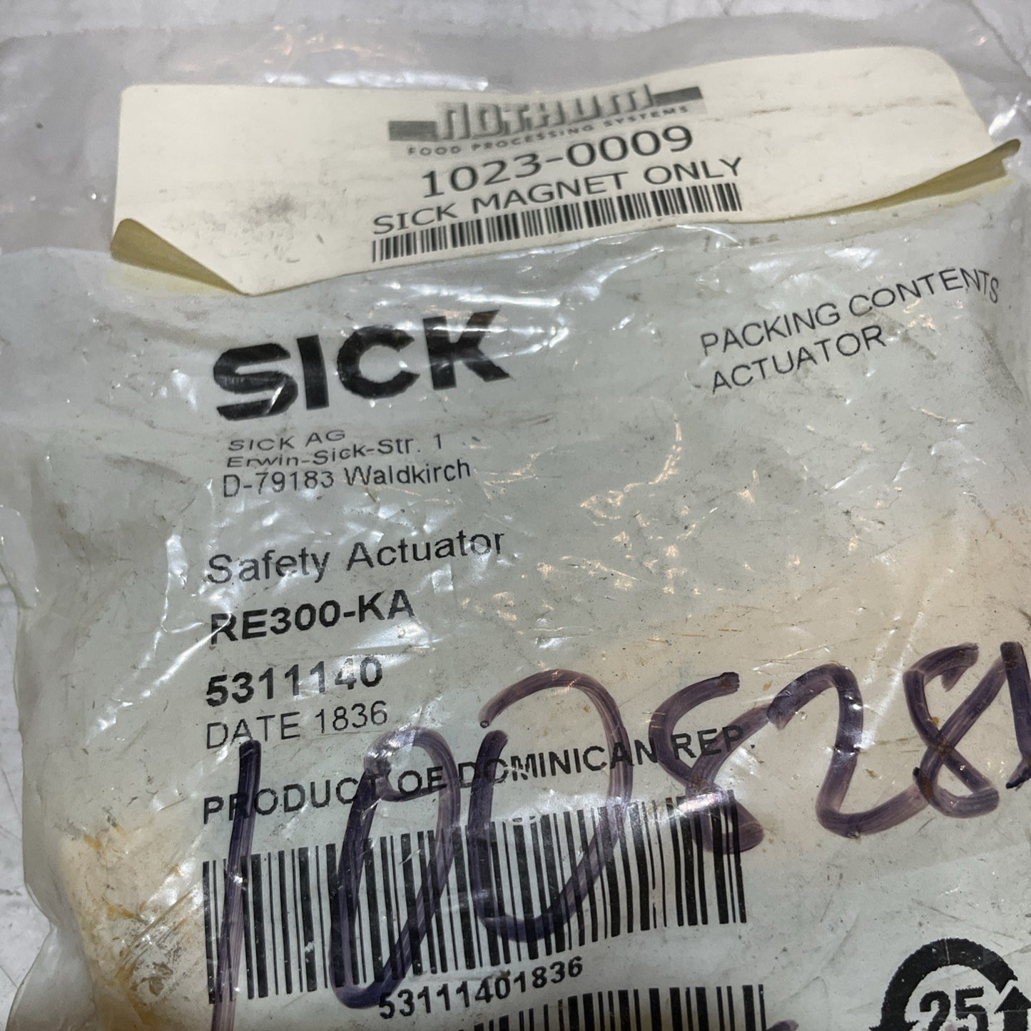 SICK RE300-KA 5311140 REED SWTCH SAFETY ACTUATOR RM6