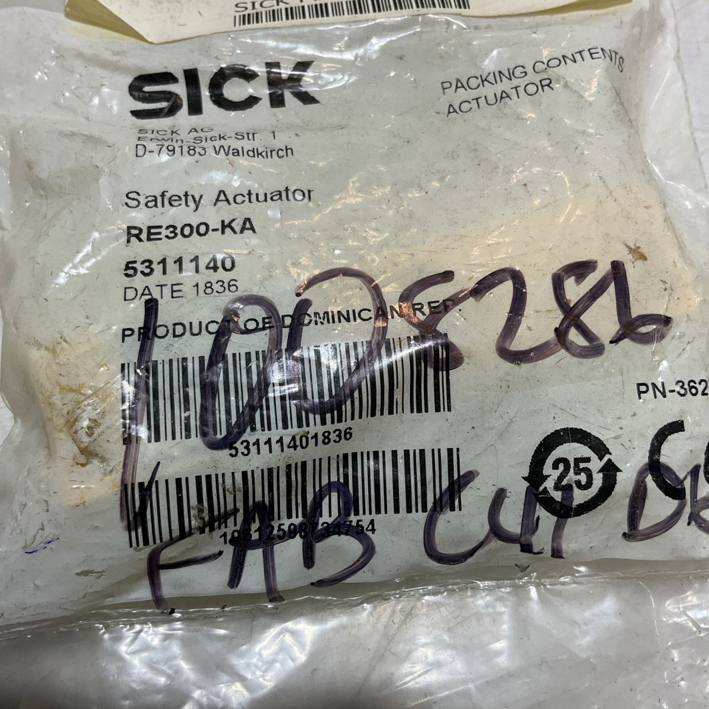 SICK RE300-KA 5311140 REED SWTCH SAFETY ACTUATOR RM6