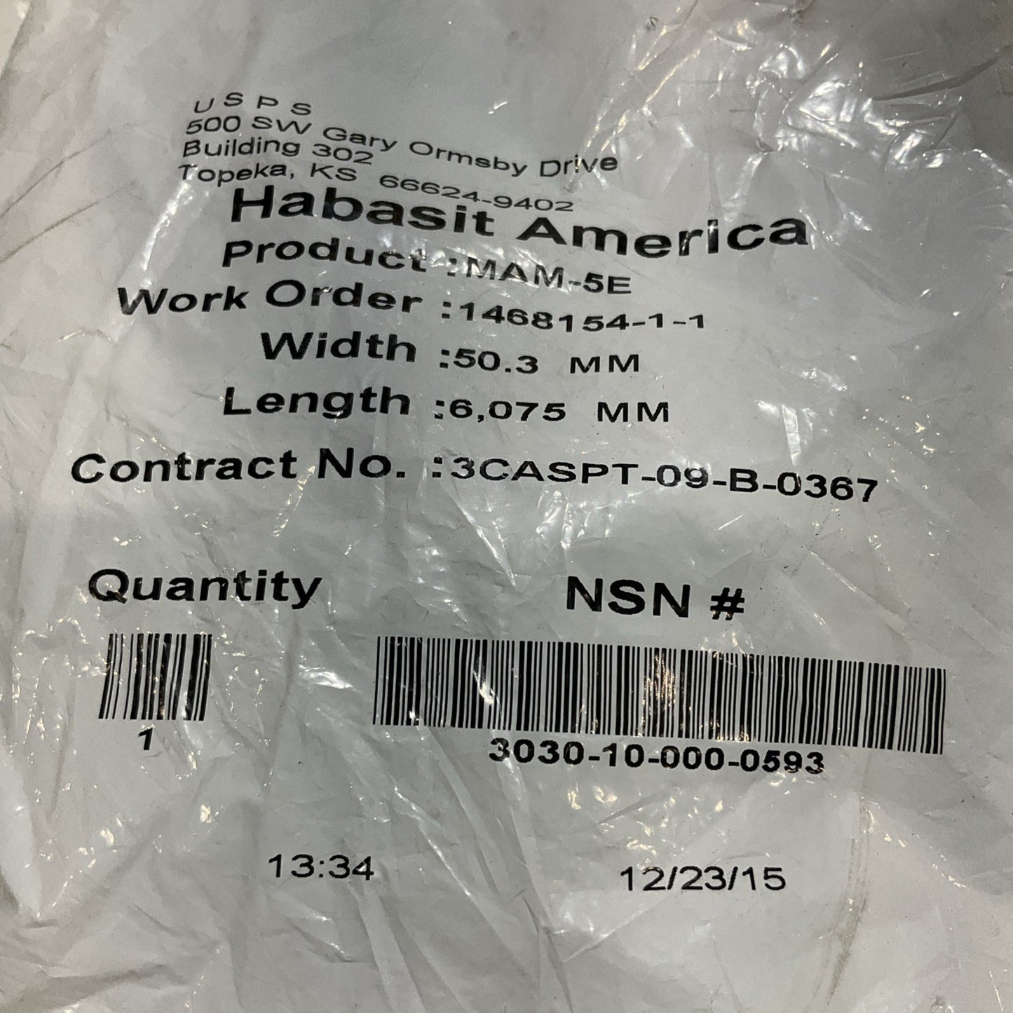 HABASIT AMERICA MAM-5E CONVEYOR BELTS 50.3 MM X 6,075 MM LOT OF 7 RM6