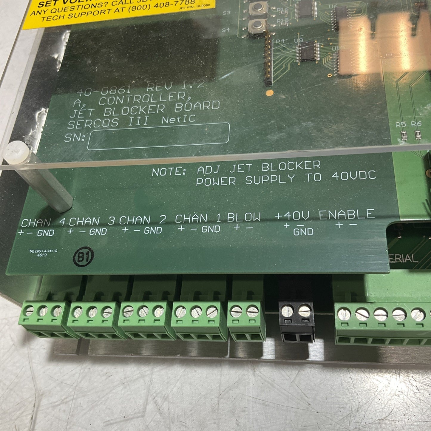 GRAYHILL 40-0861 REV 1.2 CONTROLLER JET BLOCKER BOARD POWER SUPPLY 40VDC RM6