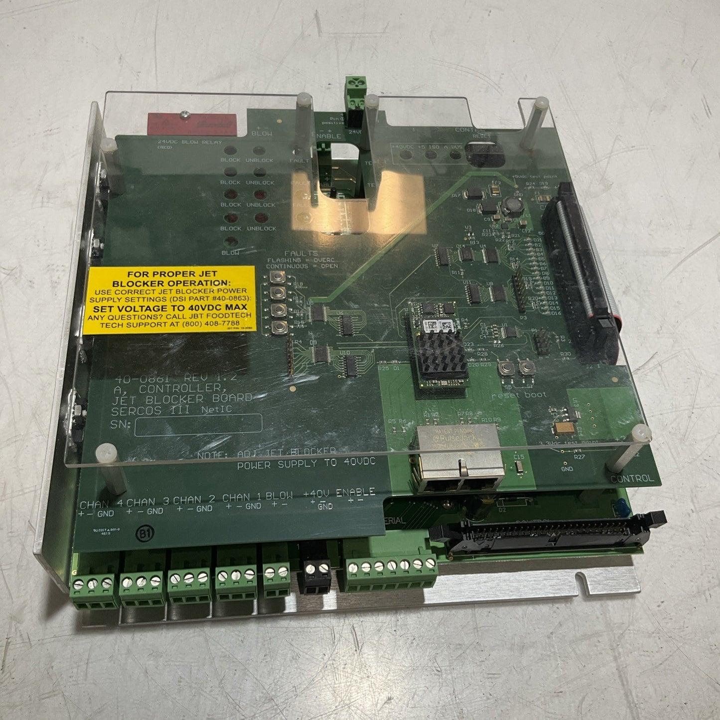 GRAYHILL 40-0861 REV 1.2 CONTROLLER JET BLOCKER BOARD POWER SUPPLY 40VDC RM6