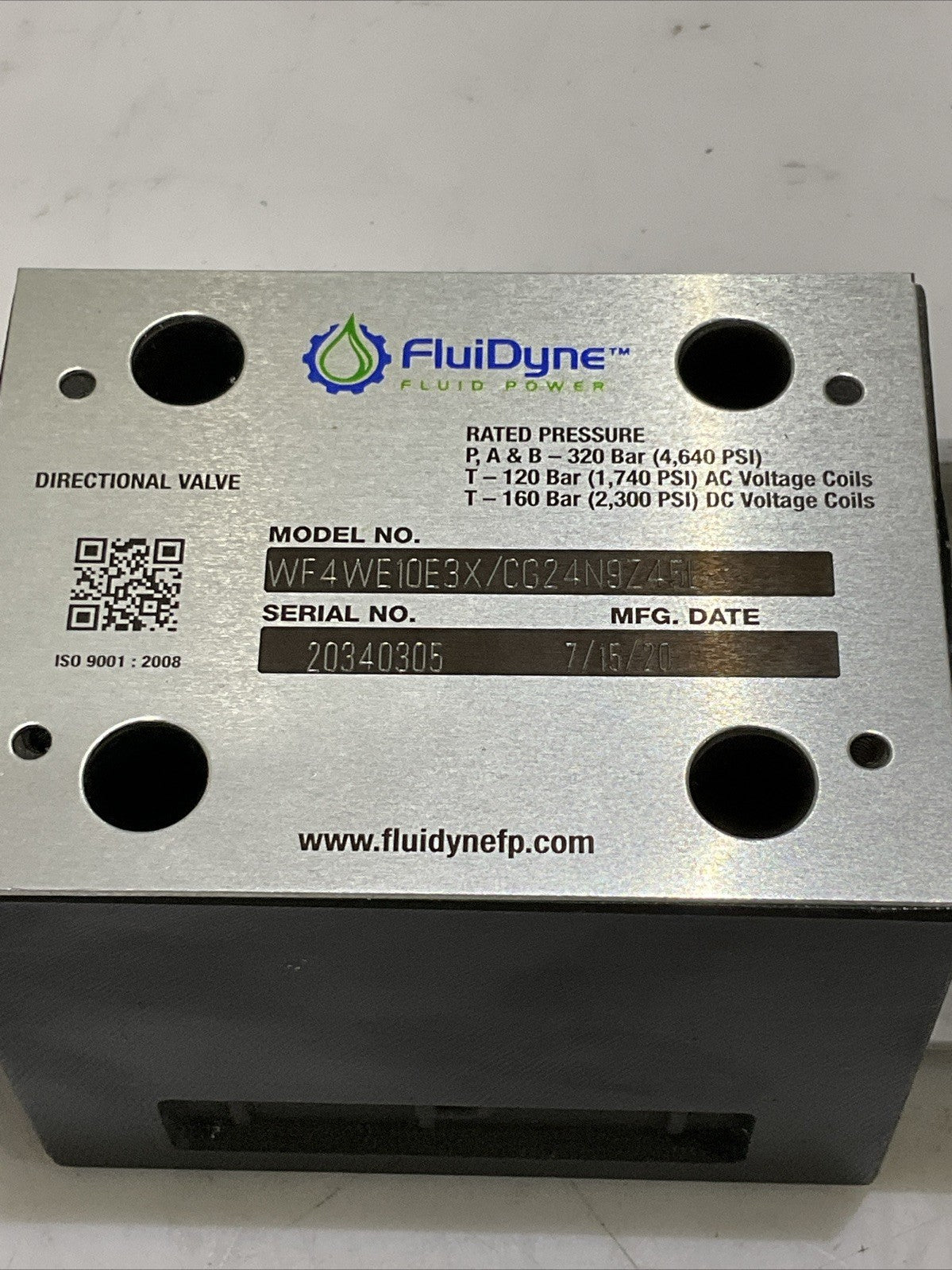 FLUIDYNE WF4WE10E3X/CG24N9Z45L DIRECTIONAL CONTROL VALVE MFZ10-90YC/HY Z2M