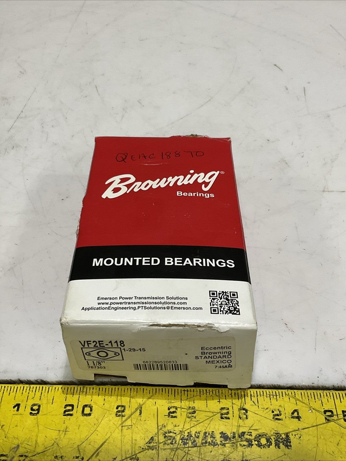 BROWNING VF2E-118 FLANGE MOUNTED BALL BEARING 2 BOLT 1 1/8 IN Z2M