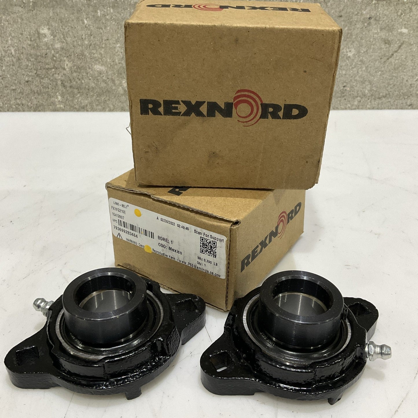 REXNORD FXWG216E FLANGE BALL BEARING LOT OF 2 Z2M