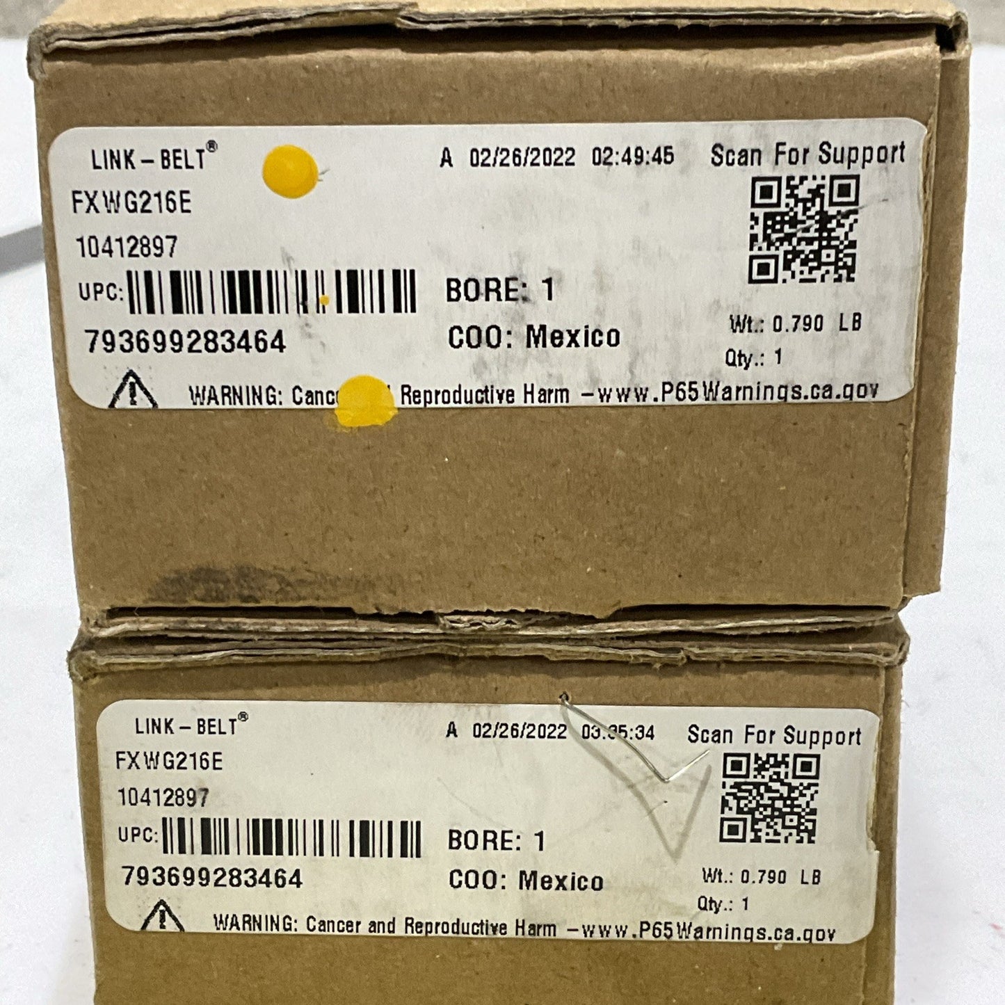 REXNORD FXWG216E FLANGE BALL BEARING LOT OF 2 Z2M