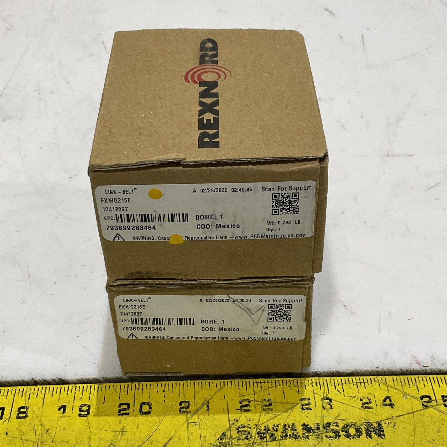 REXNORD FXWG216E FLANGE BALL BEARING LOT OF 2 Z2M